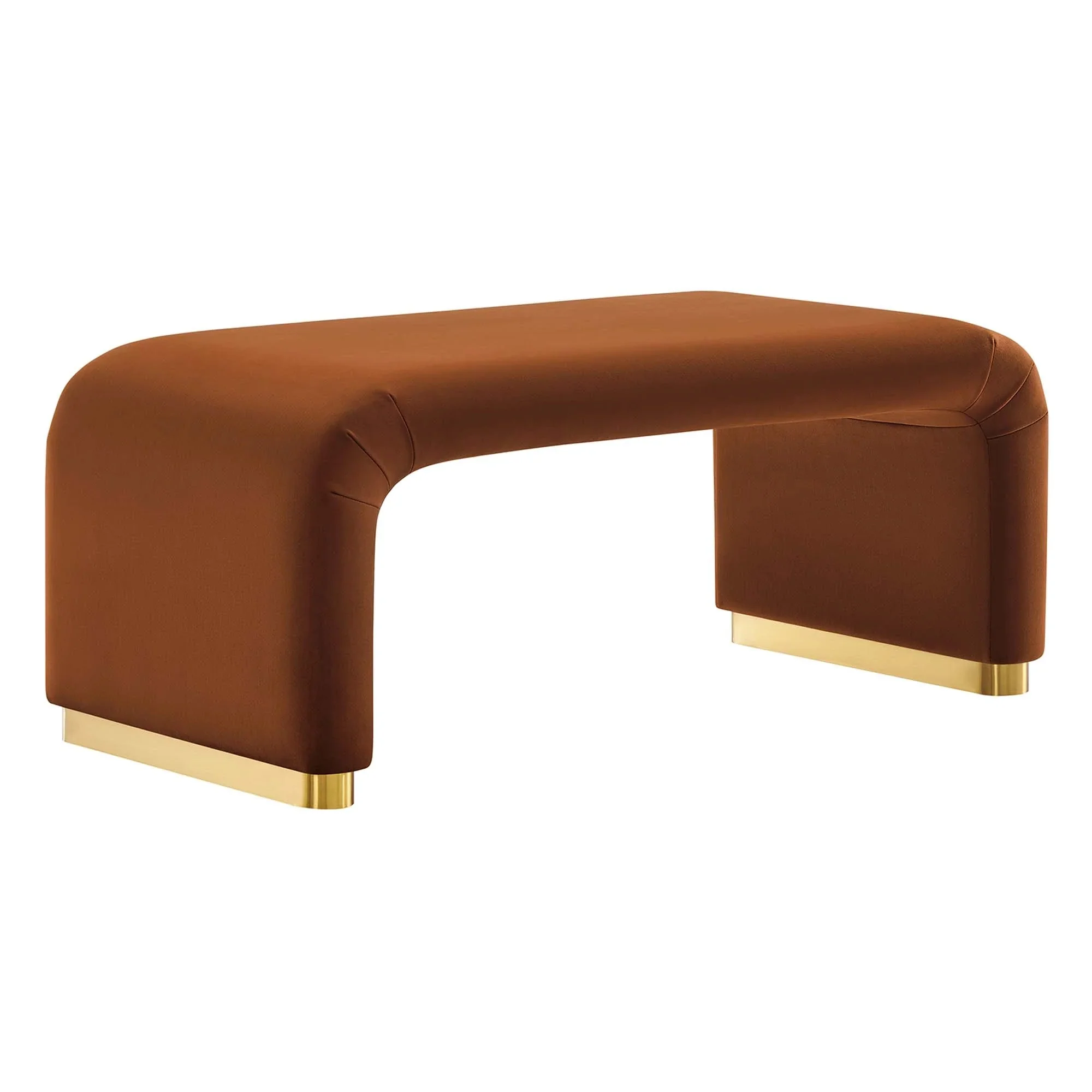 Performance Velvet Waterfall Ottoman with Metal Base – 42 Inch - Image 31