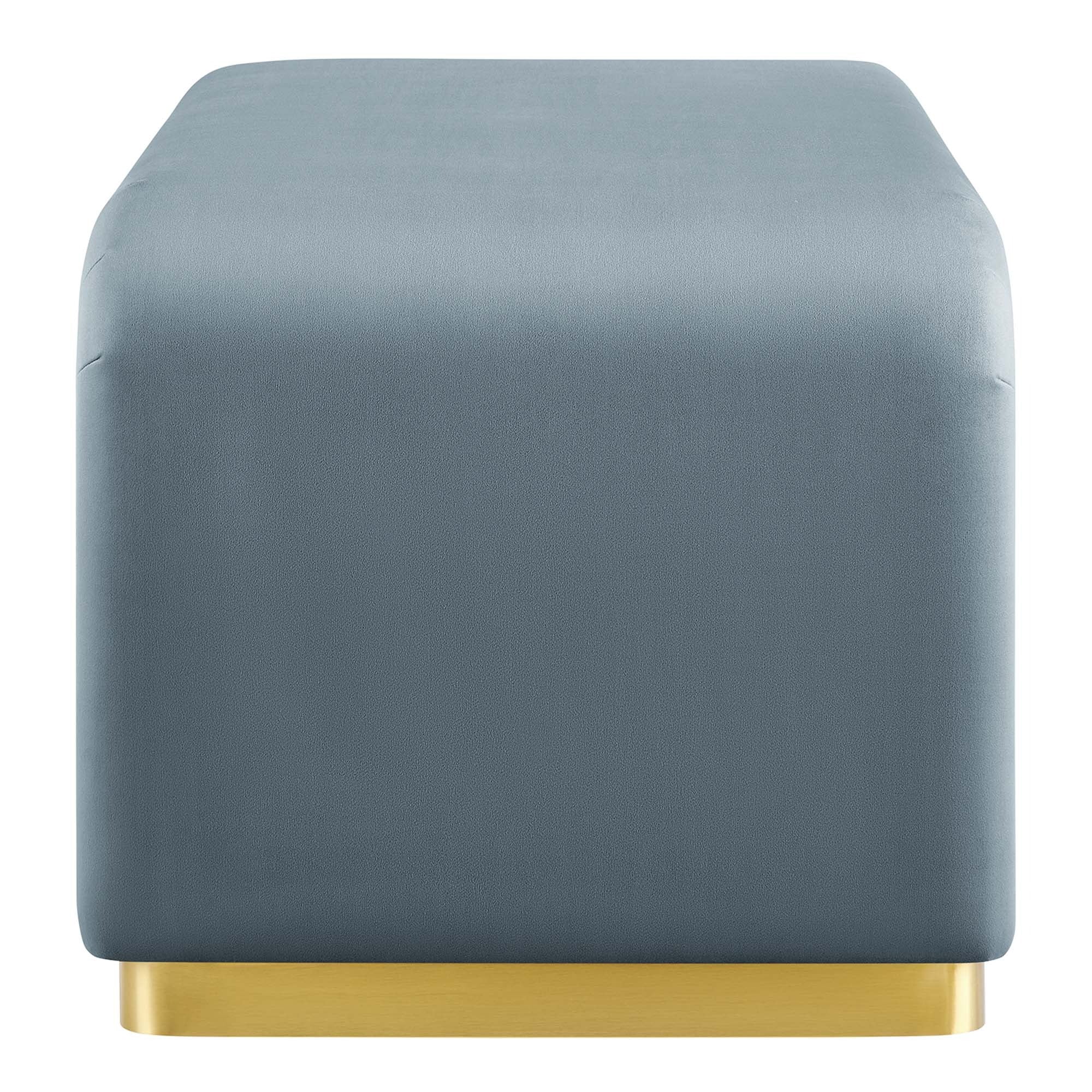 Performance Velvet Waterfall Ottoman with Metal Base – 42 Inch - Image 7