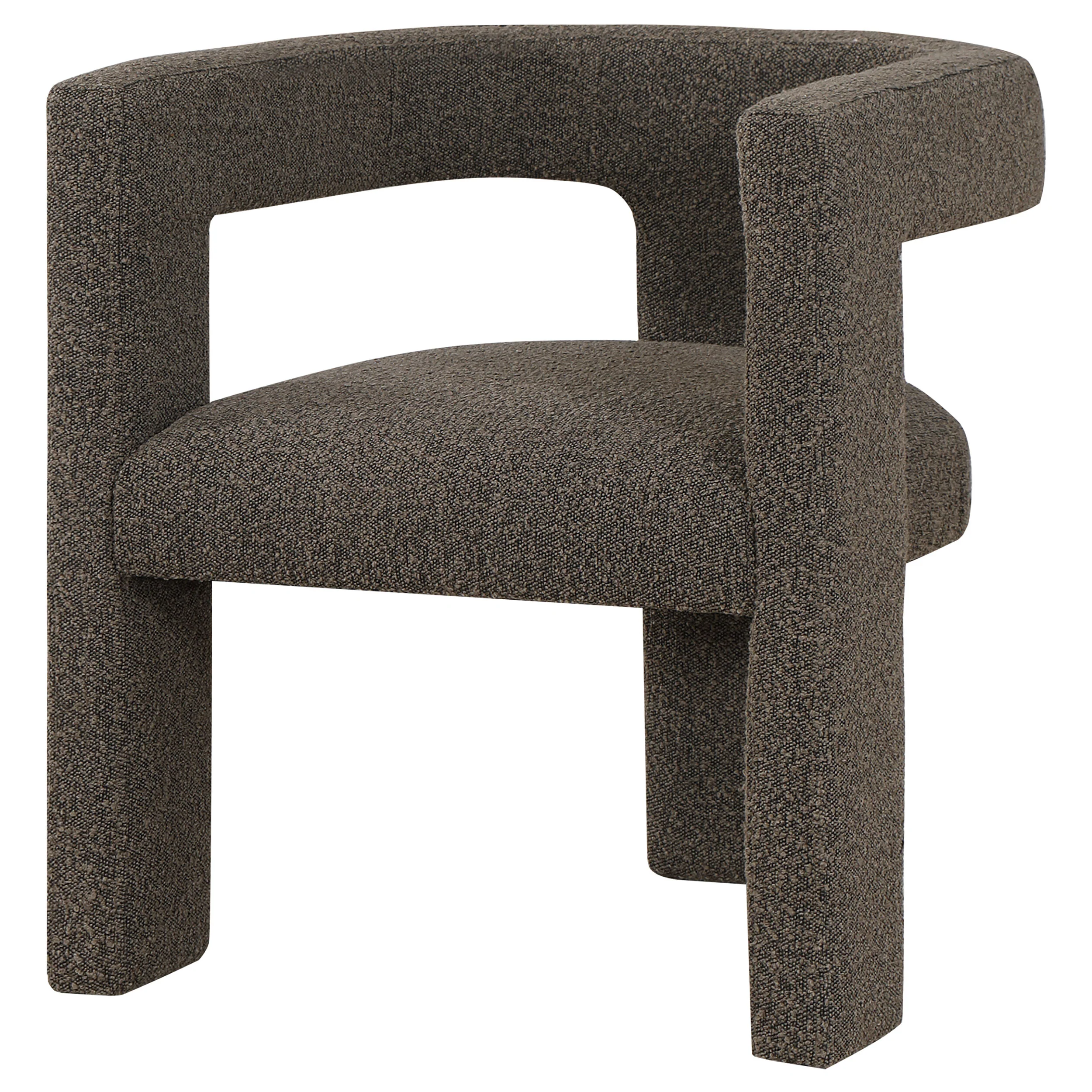 Petra Boucle Upholstered Accent Side Chair - Chocolate Brown - Image 2