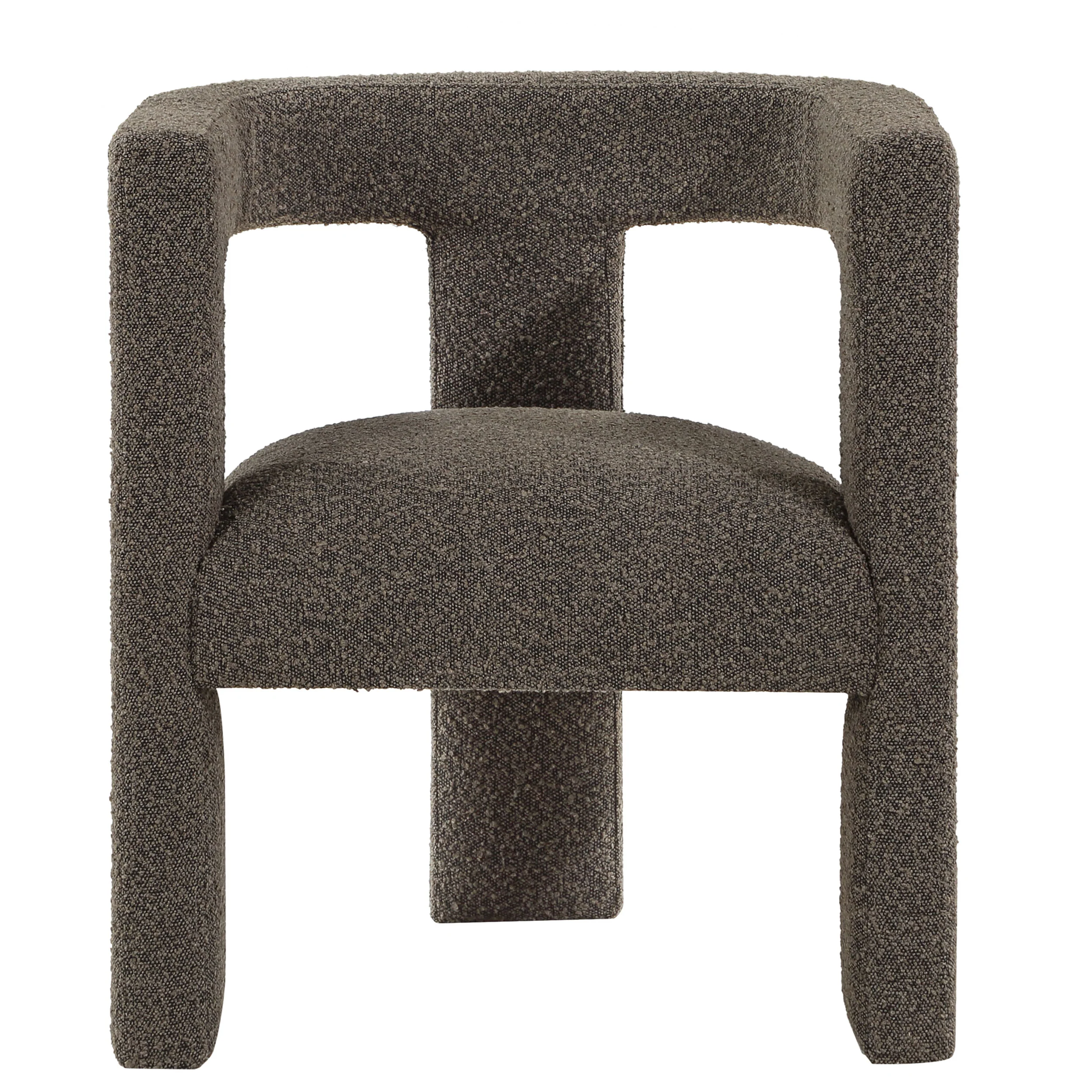 Petra Boucle Upholstered Accent Side Chair - Chocolate Brown - Image 3