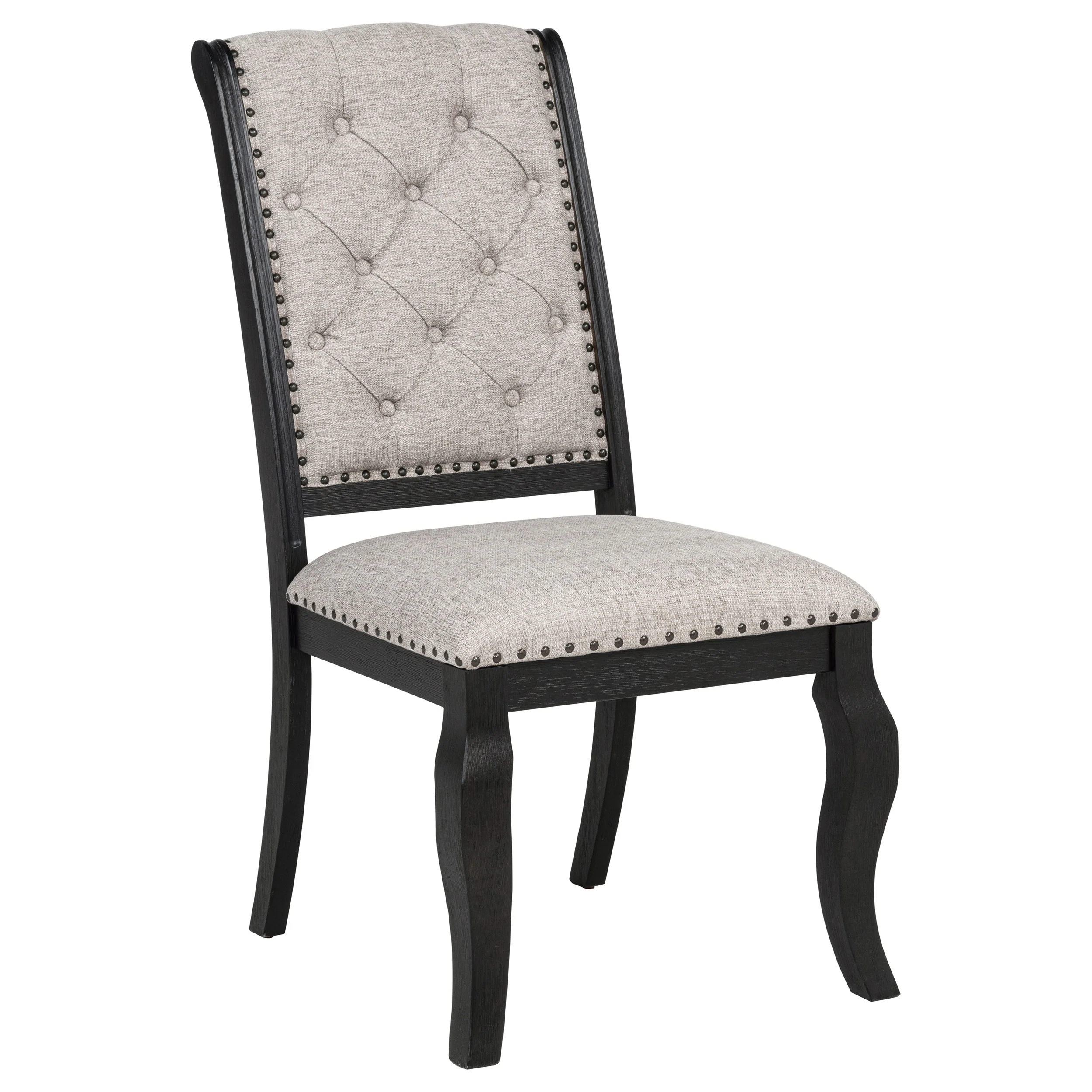 Phelps 9-Piece Dining Set, Distressed Noir with Tan Upholstery - Image 9