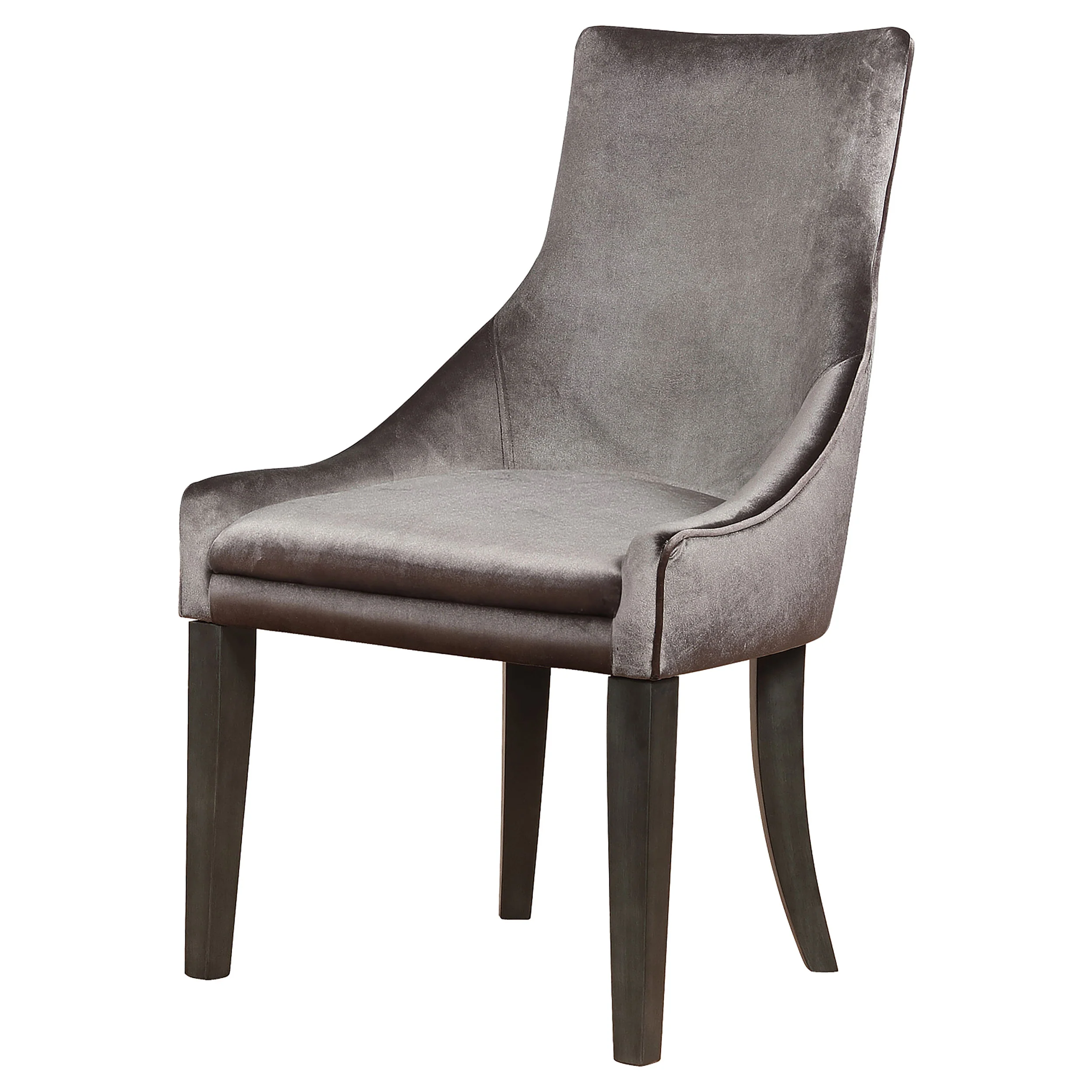 Phelps Velvet Upholstered Dining Side Chair Grey (Set of 2) - Image 4