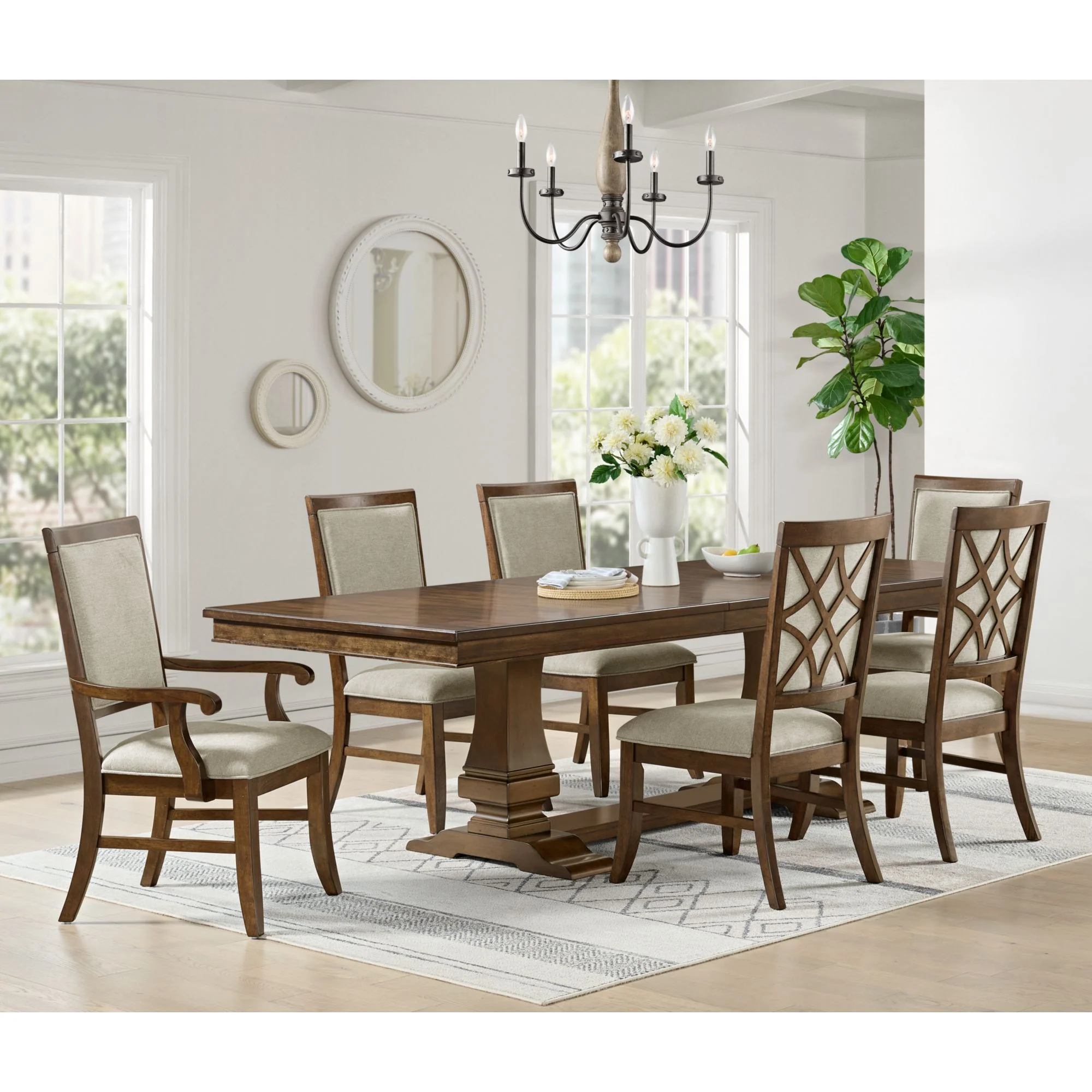 Phillipe - Dining Side Chair With Fabric (Set of 2) - Cherry And Gray - Image 6