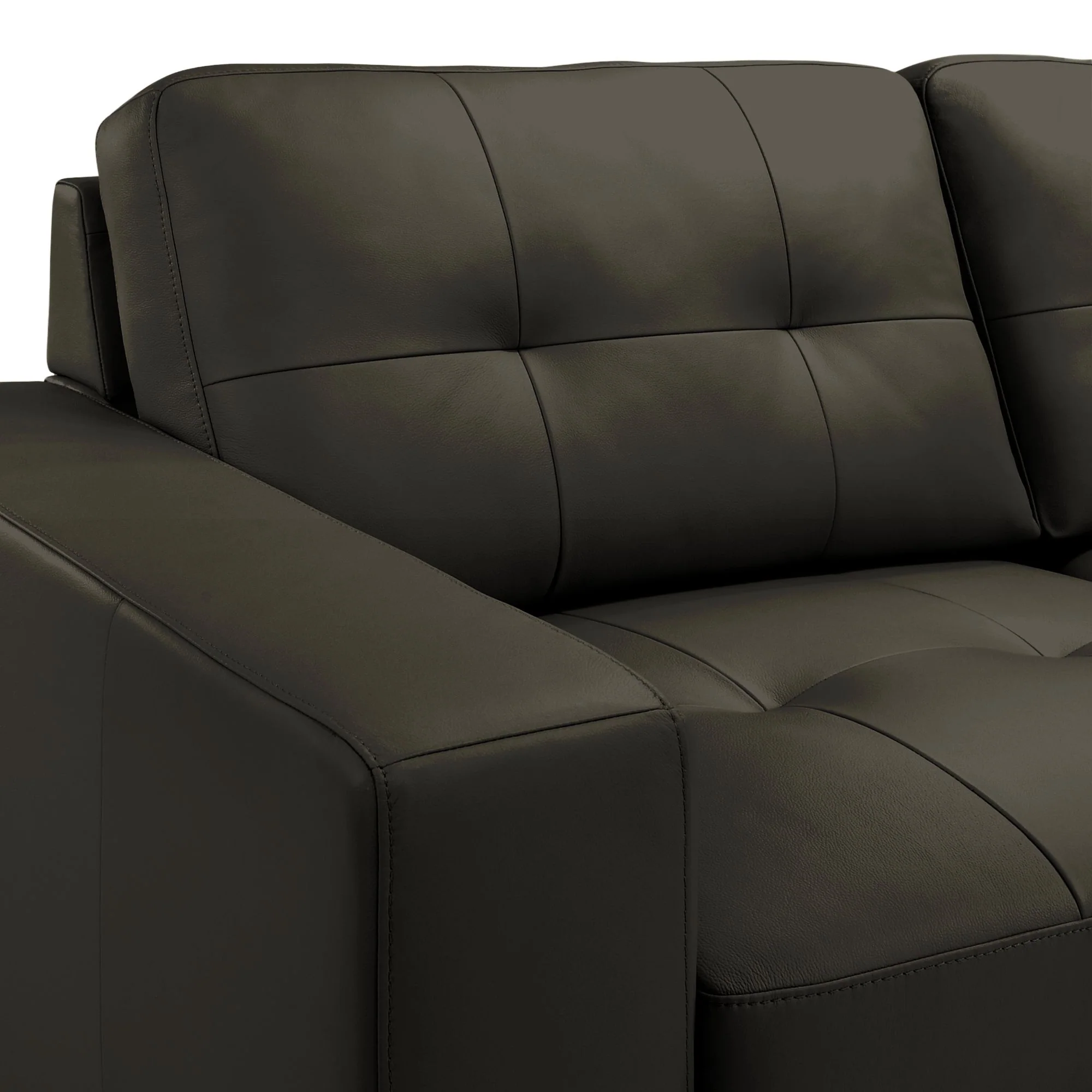 Pimentel - Leather Sectional Sofa With Tufted Back And Track Arms - Image 13