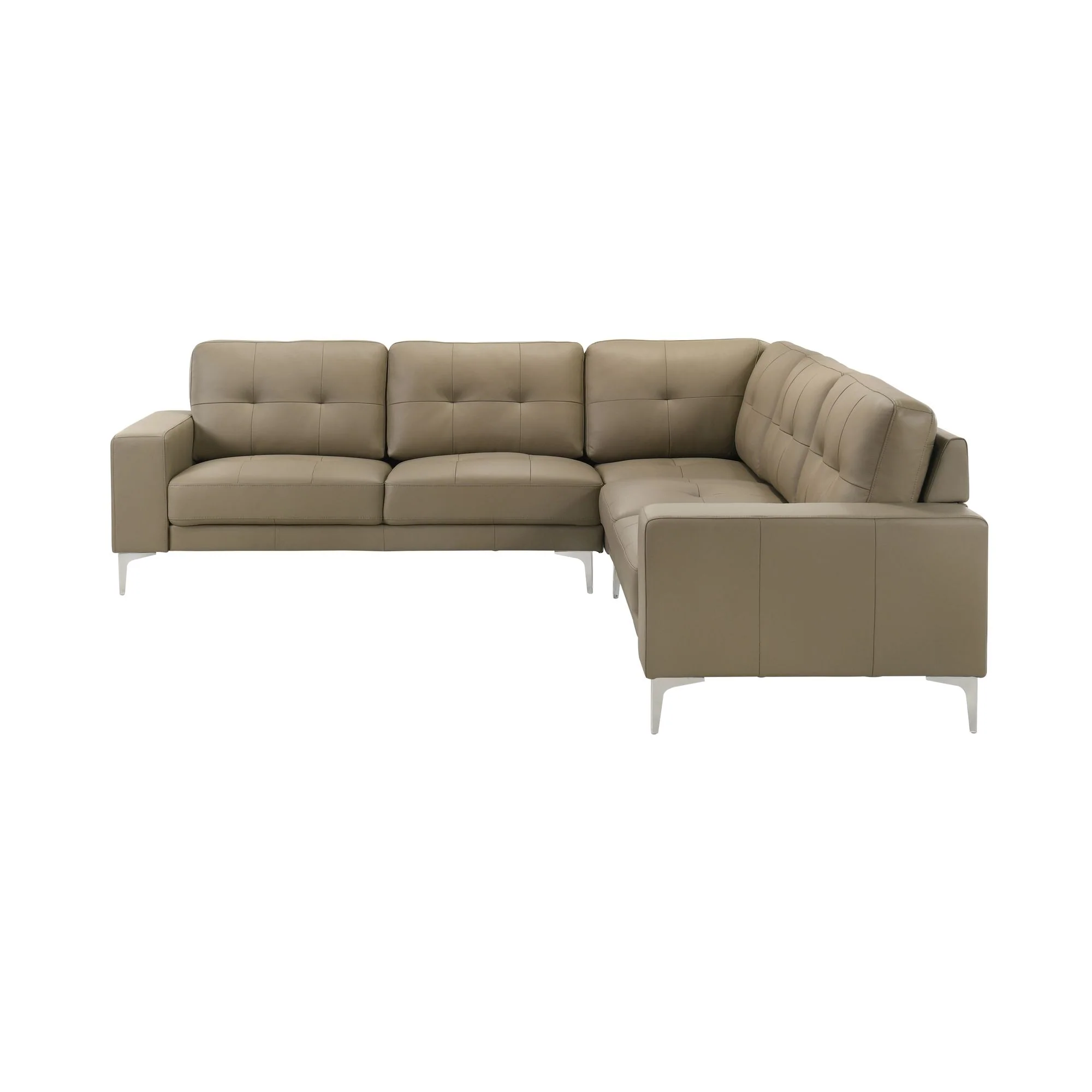 Pimentel - Leather Sectional Sofa With Tufted Back And Track Arms - Image 3