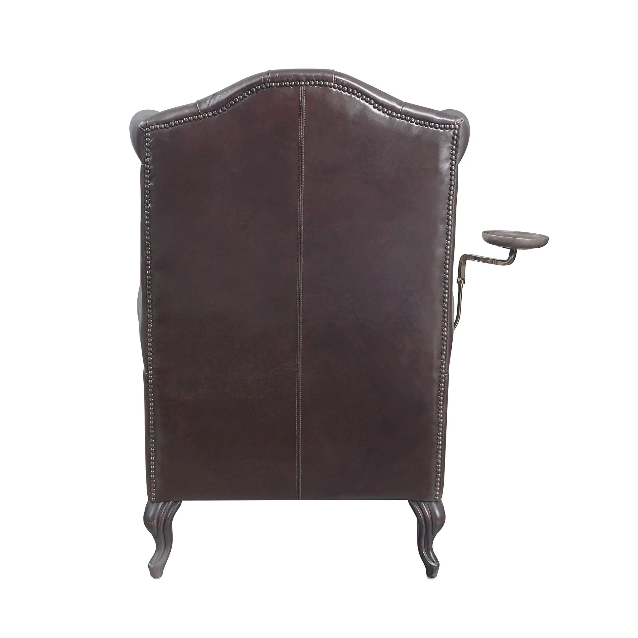 Pino - Vintage Top Grain Leather Accent Chair With 1 Toss Pillow - Brown - Image 2