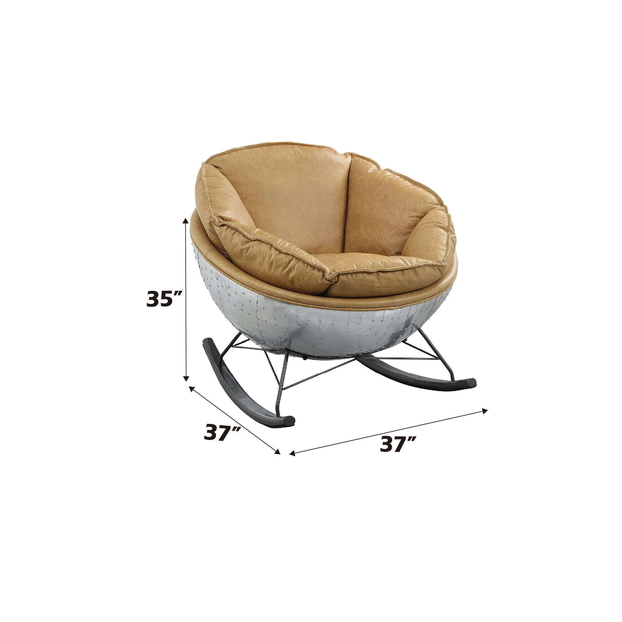 Pippin - Top Grain Leather Rocking Chair - Morocco - Image 3