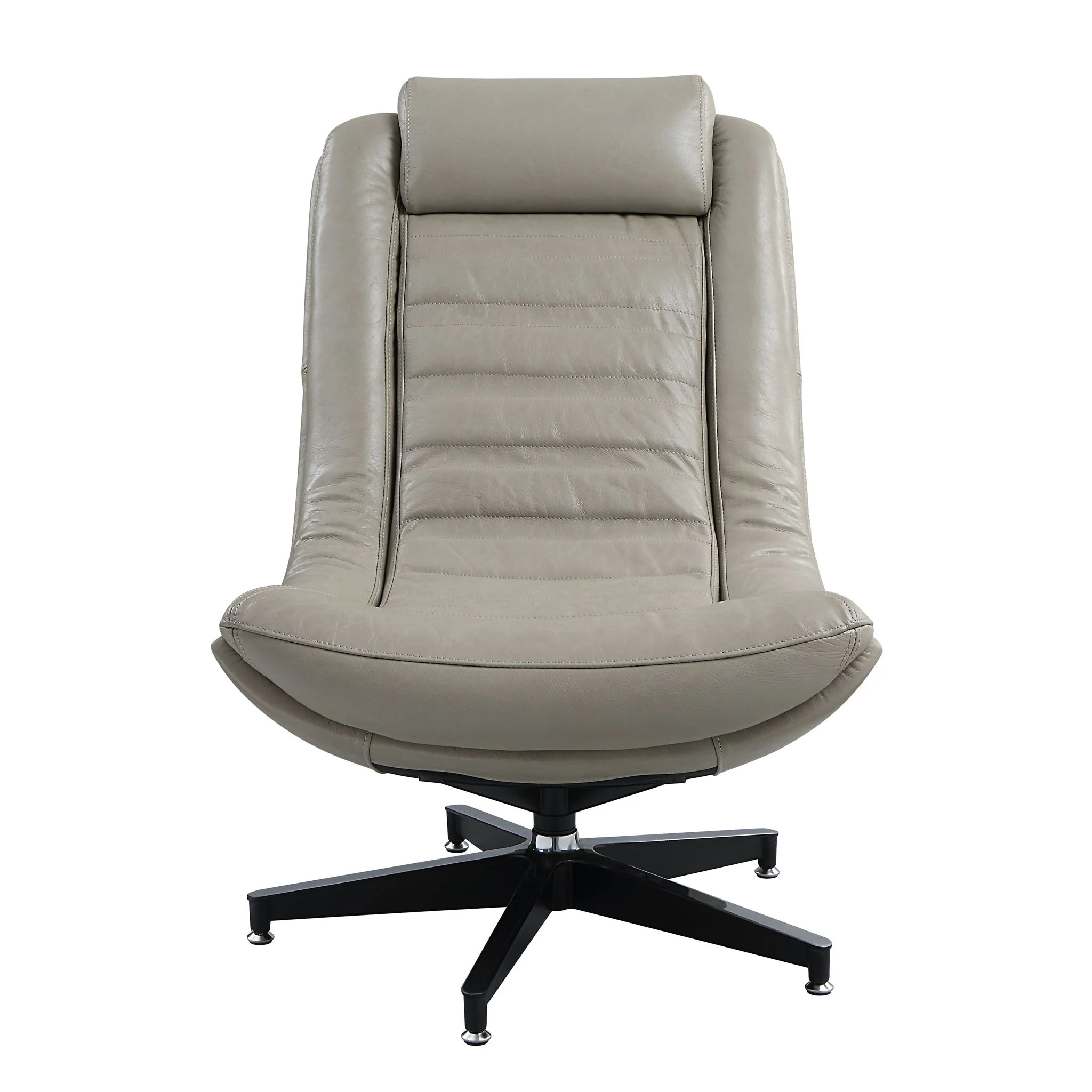 Piran - Top Grain Leather Accent Chair With Swivel - Twilight - Image 3