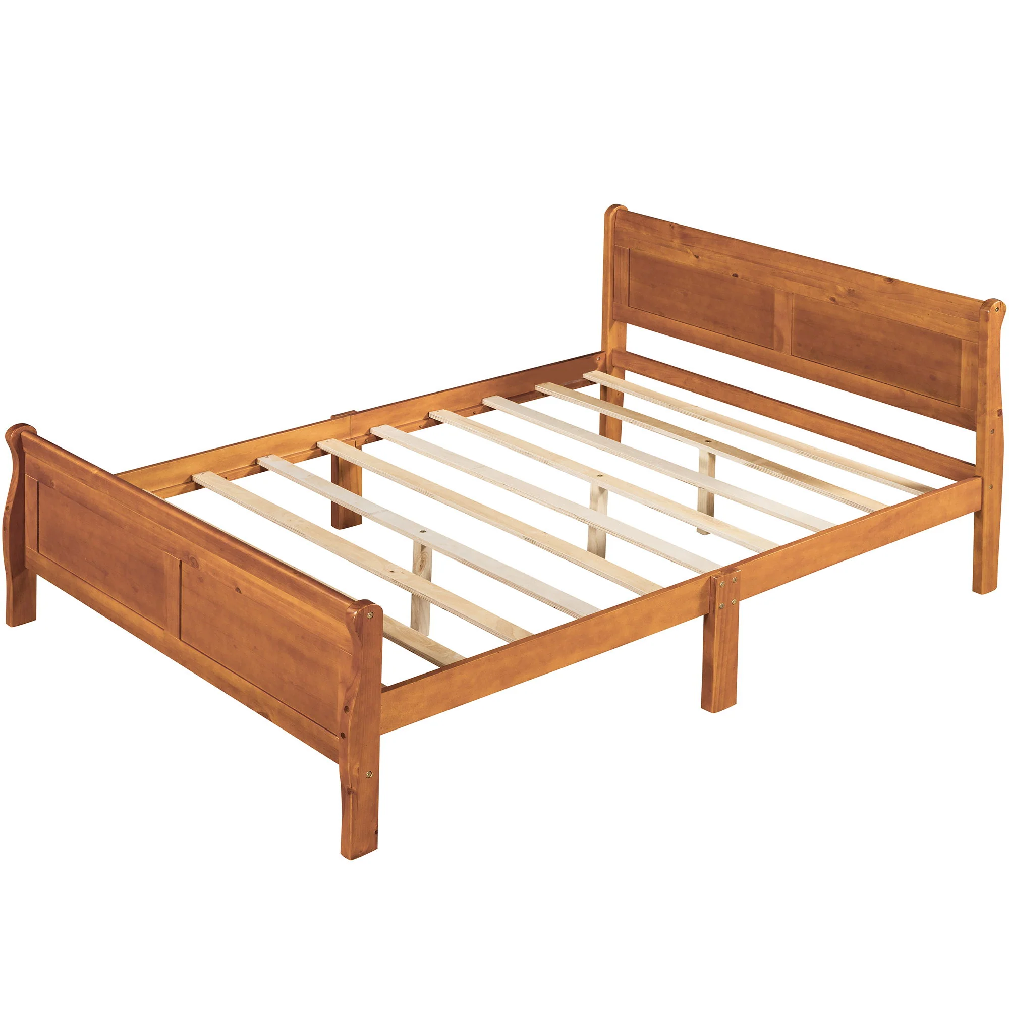 Platform Bed Frame Mattress Foundation Sleigh Bed With Headboard / Footboard / Wood Slat Suppor - Image 13