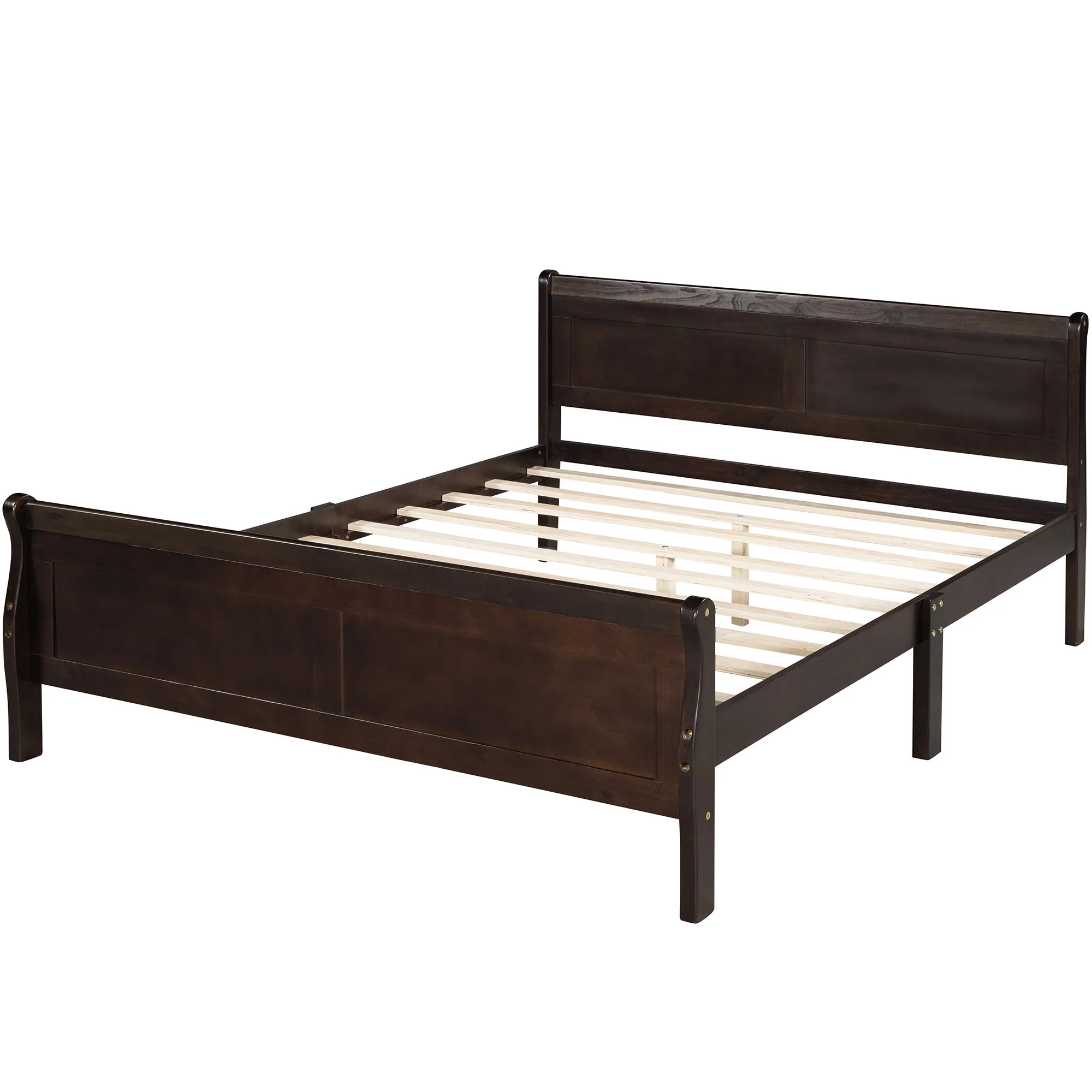 Platform Bed Frame Mattress Foundation Sleigh Bed With Headboard / Footboard / Wood Slat Suppor - Image 26