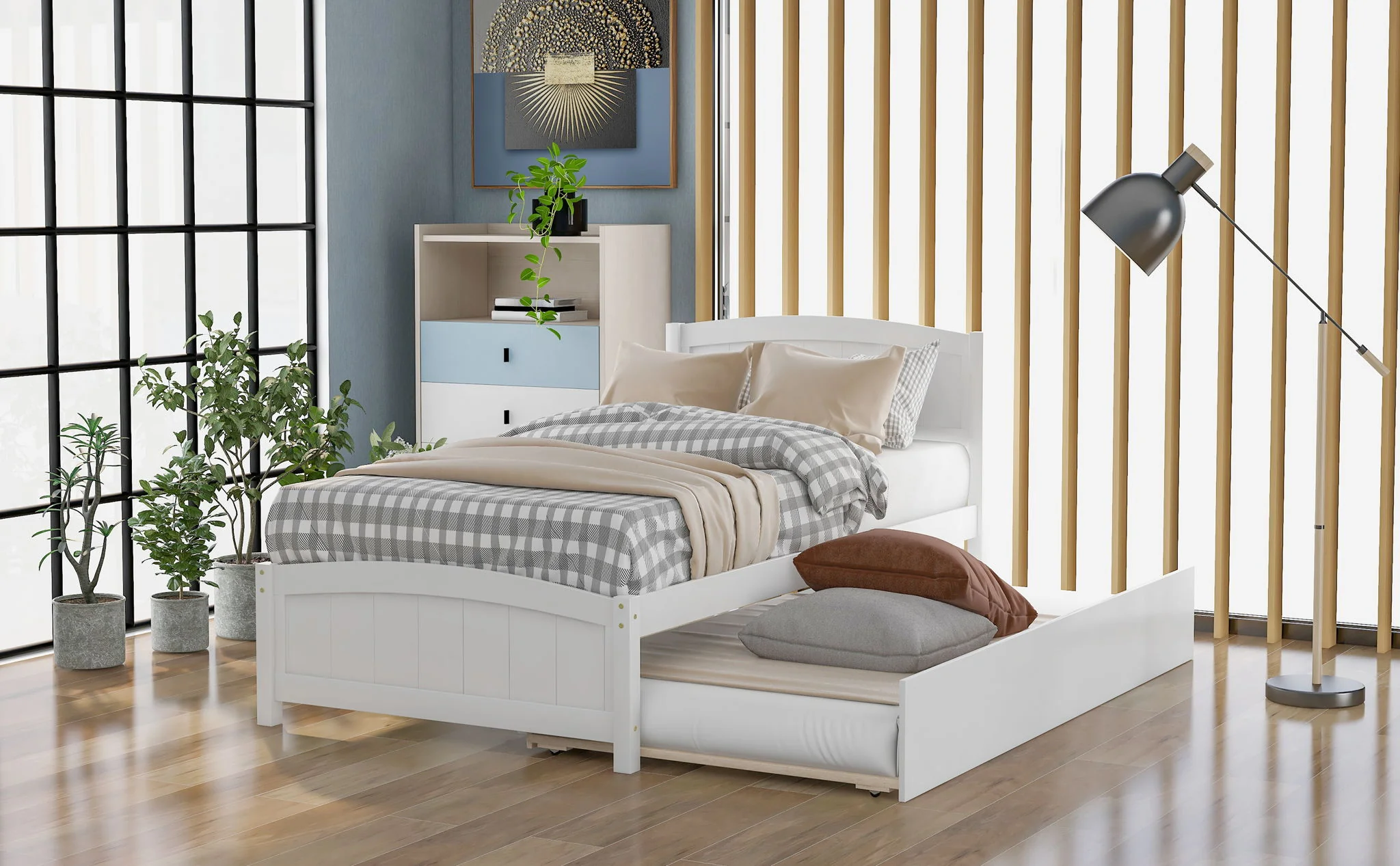 Platform Bed & Headboard, Footboard And Wood Slat Support - Image 53