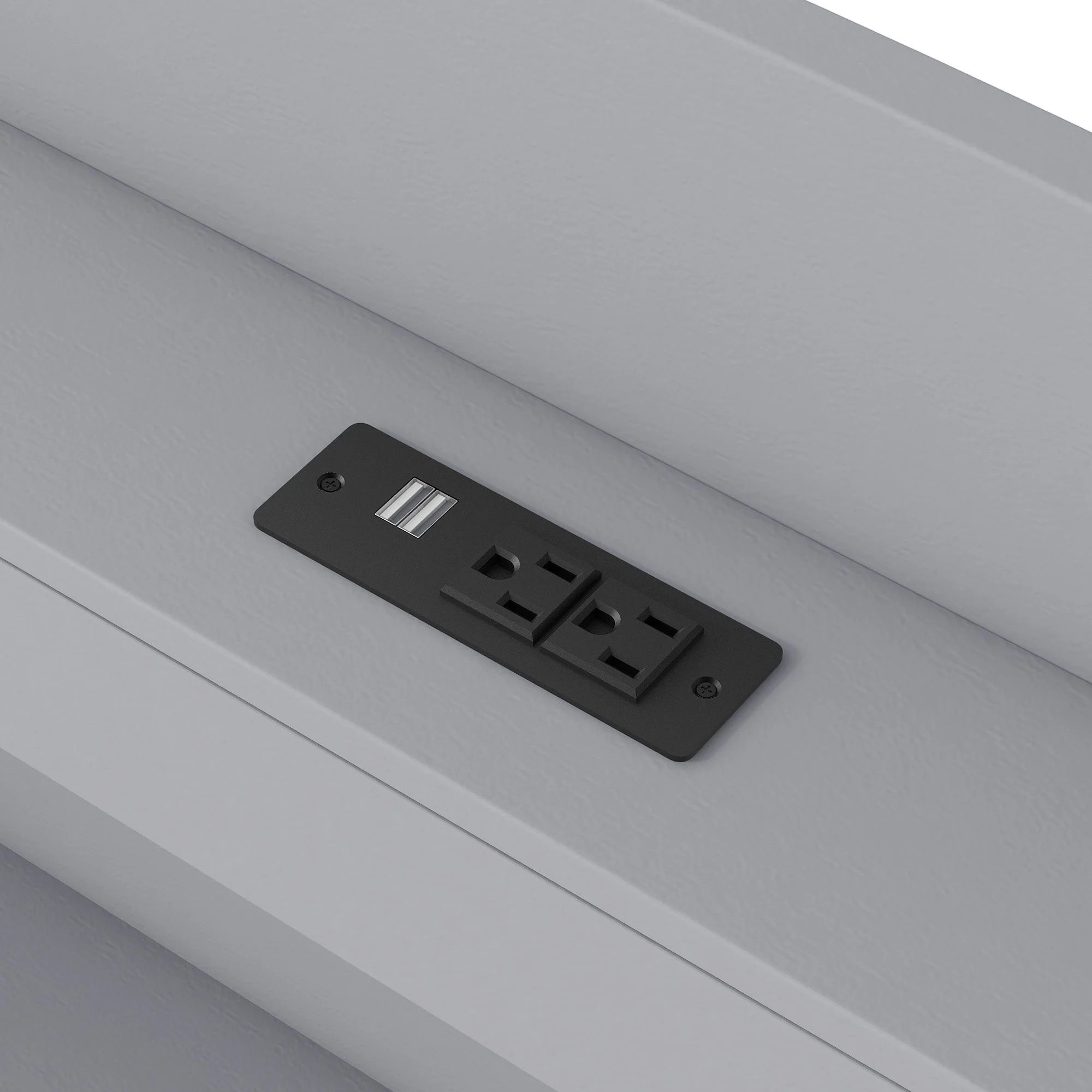 Platform Bed With LED Headboard, Charging Station, Trundle And 2 Drawers - Image 17