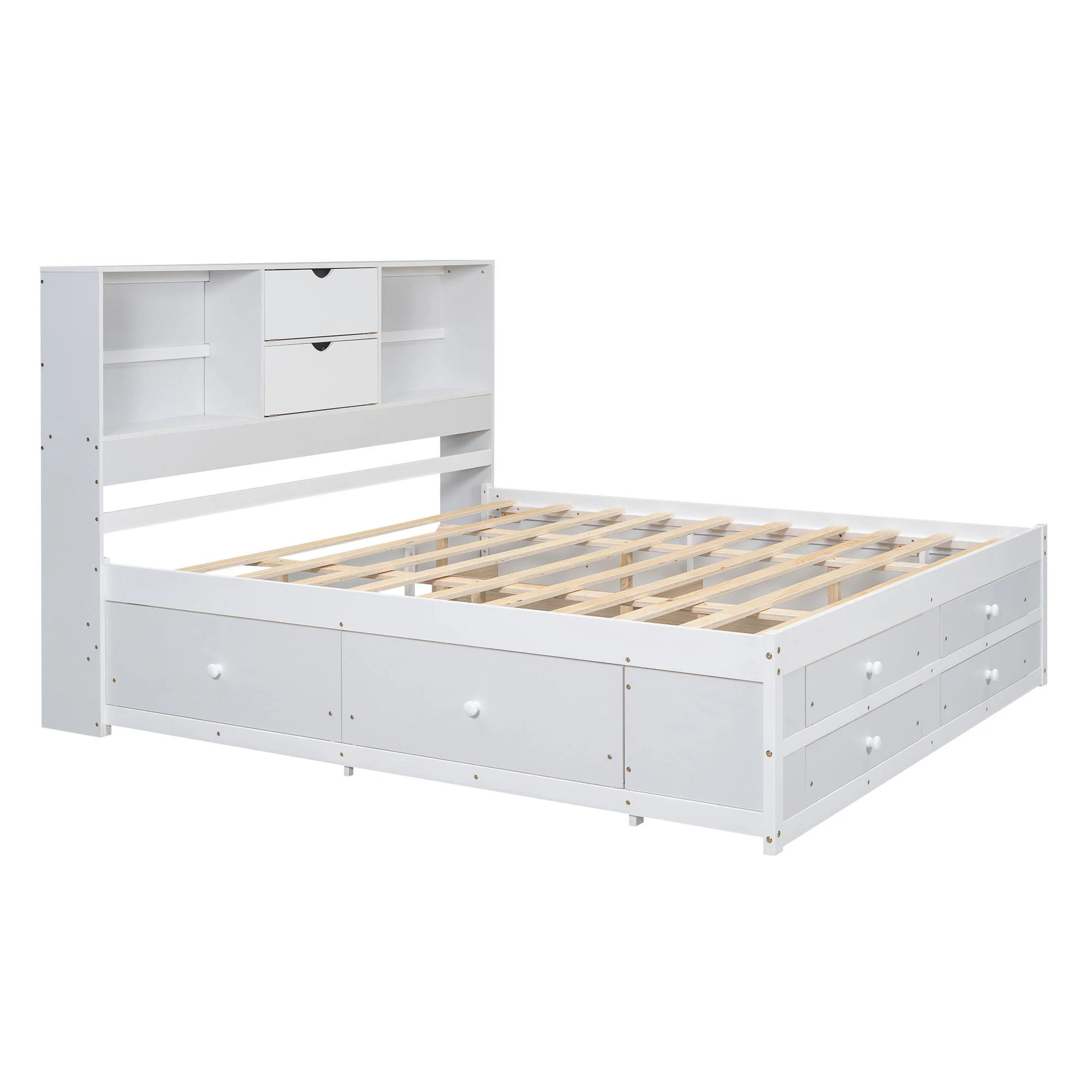 Platform Bed With Storage Headboard And 8 Drawers - Image 6
