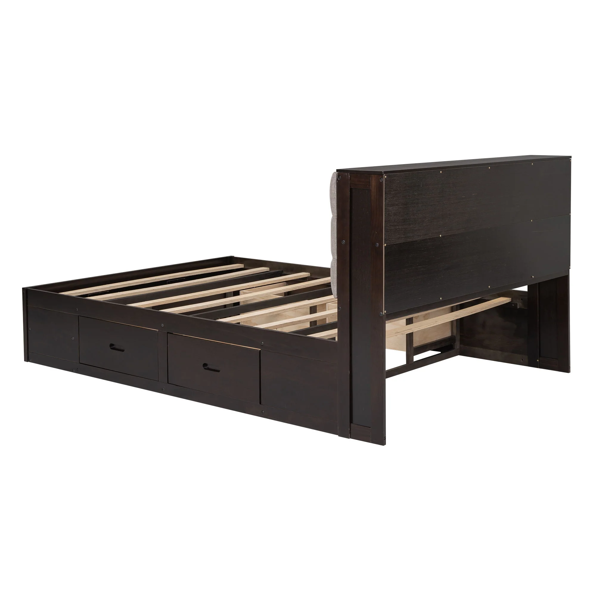 Platform Bed With Storage Headboard, Shoe Rack And 4 Drawers - Image 5