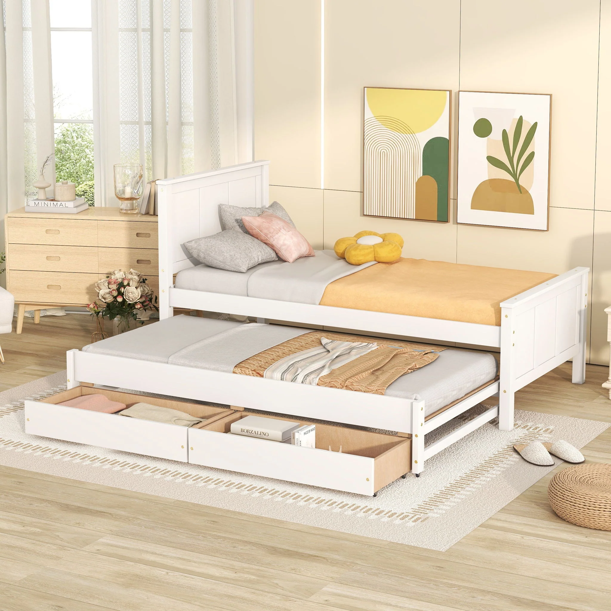 Platform Bed With Trundle And Drawers - Image 11