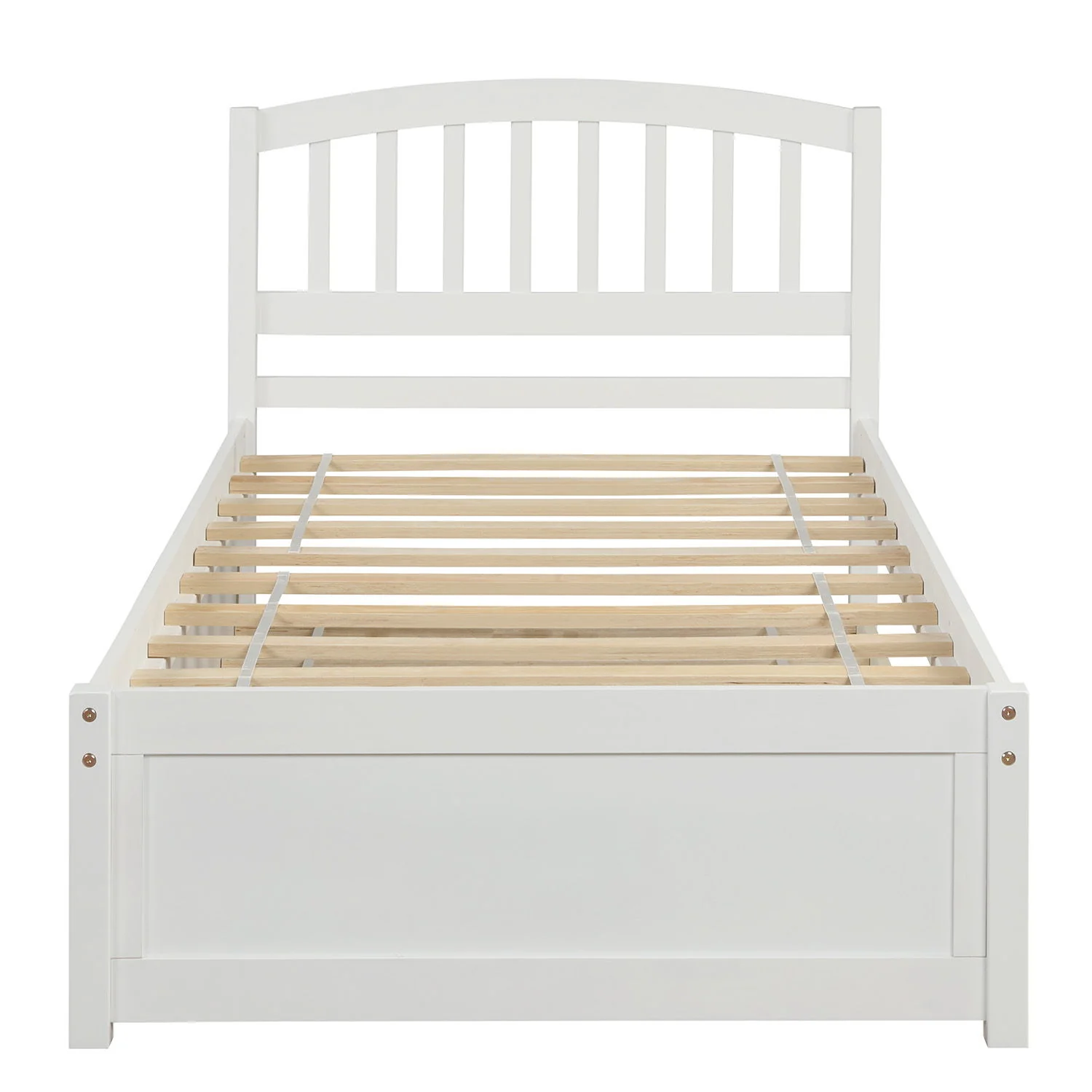 Platform Bed Wood Bed Frame With Trundle - Image 34