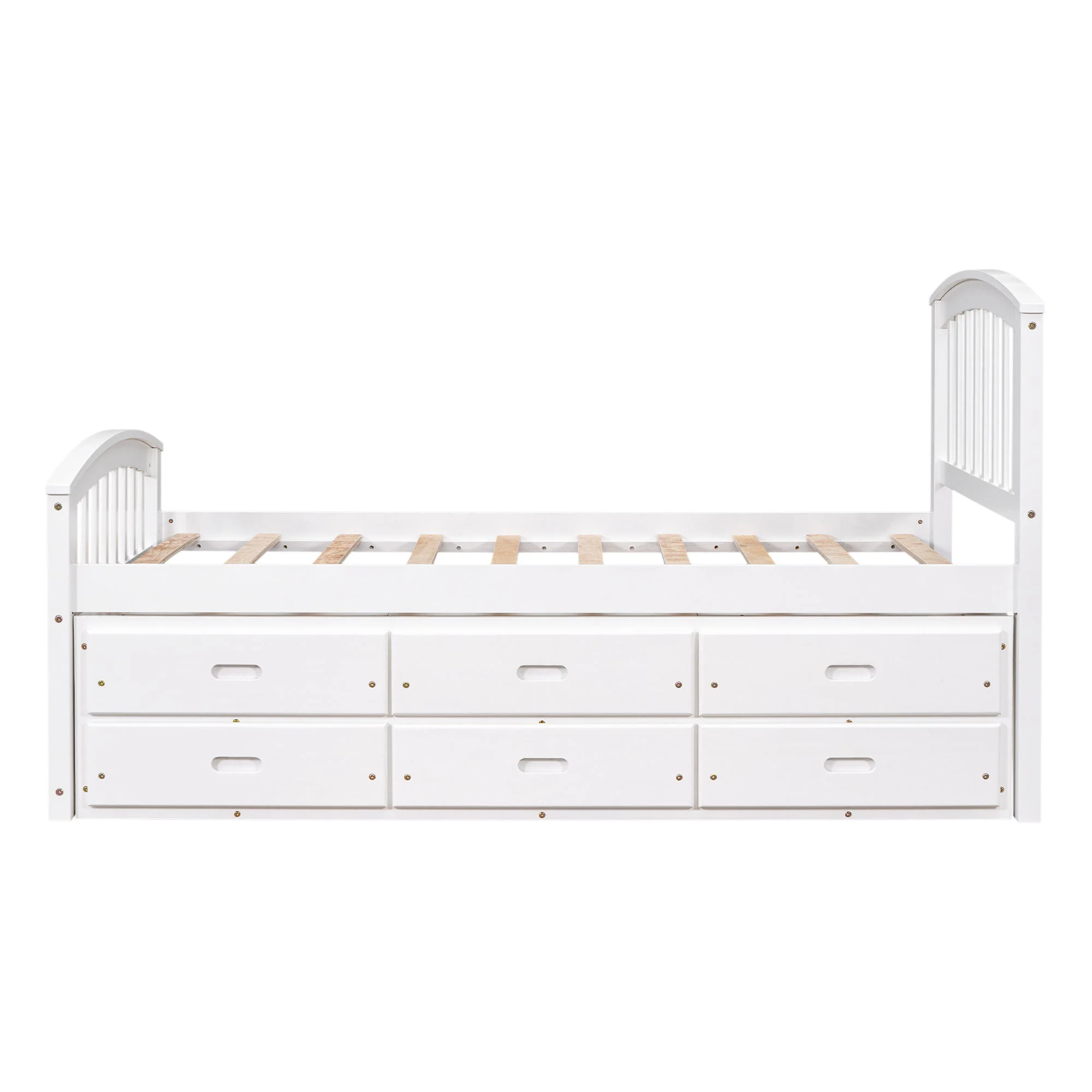Platform Storage Bed Solid Wood Bed With 6 Drawers - Image 15