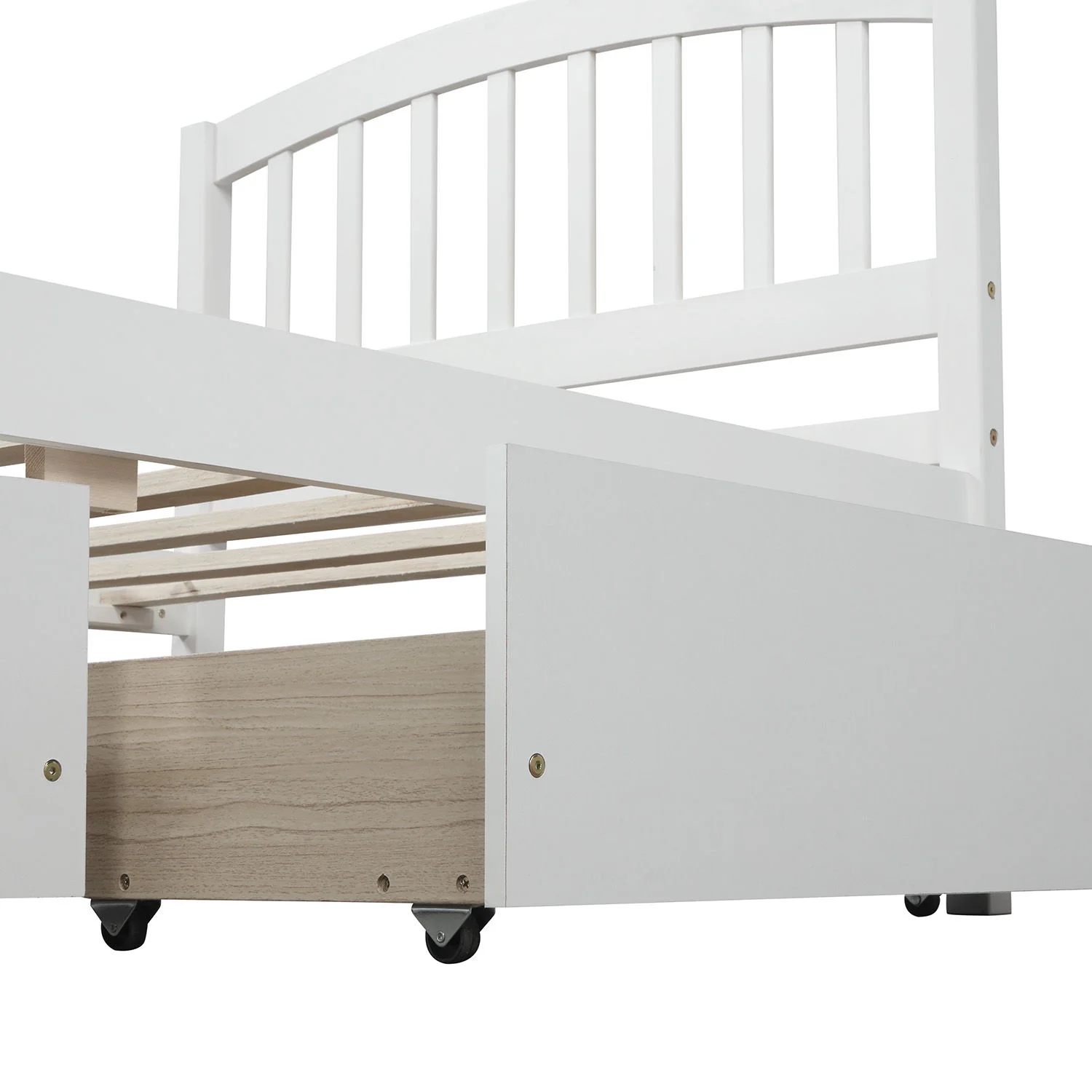 Platform Storage Bed Wood Bed Frame With Two Drawers And Headboard - Image 11