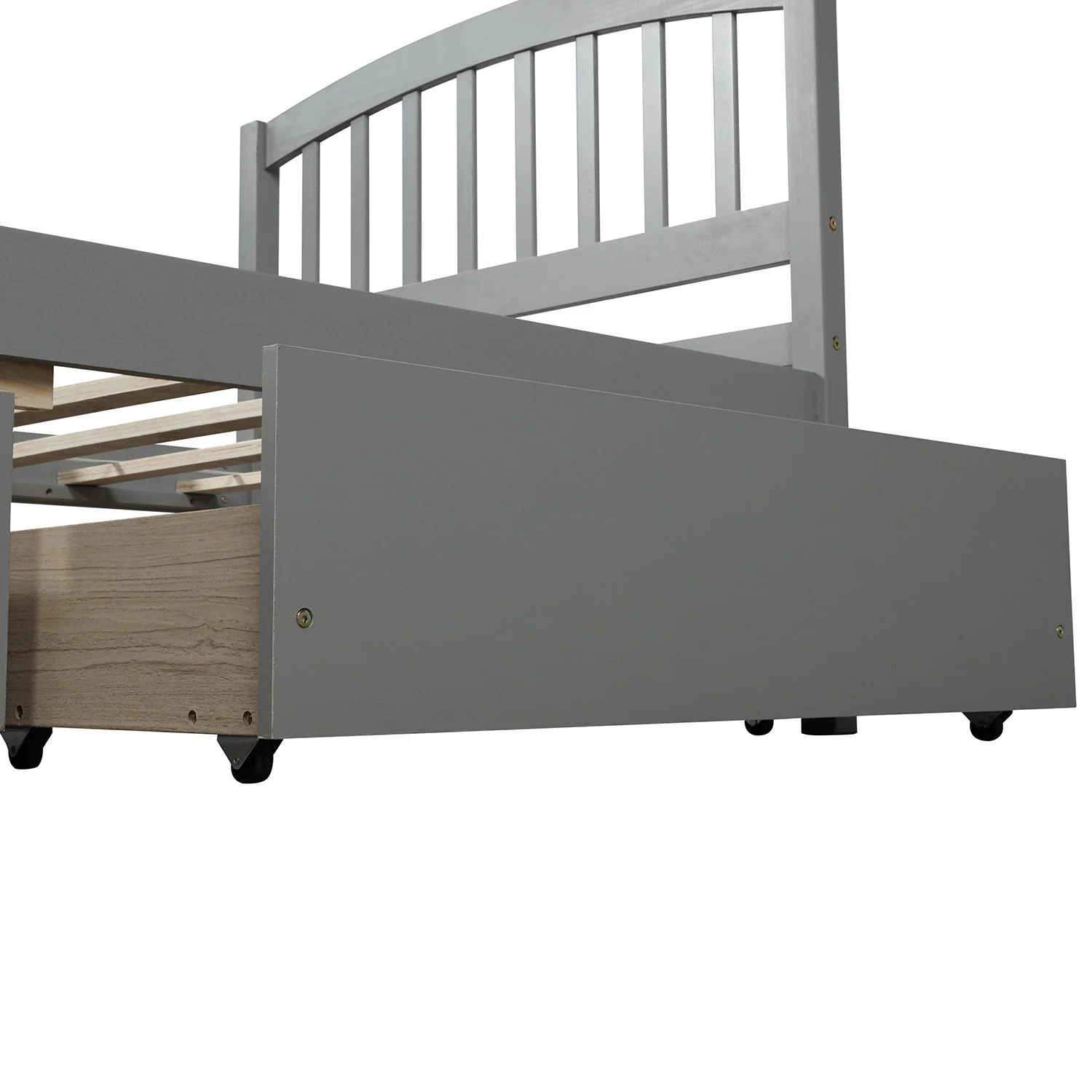 Platform Storage Bed Wood Bed Frame With Two Drawers And Headboard - Image 6