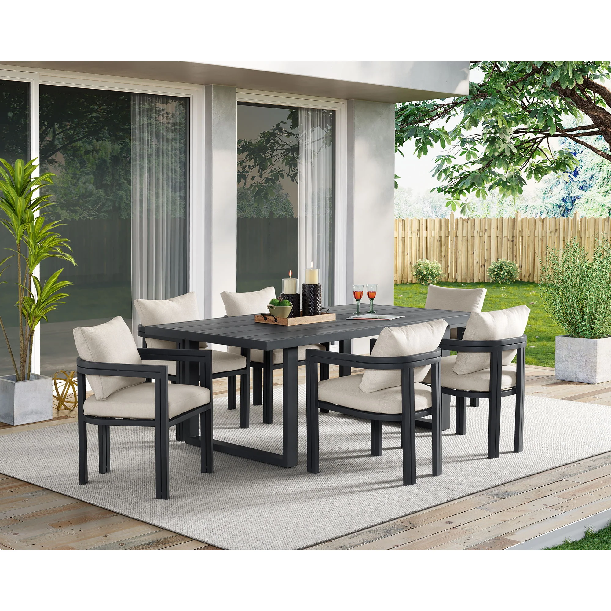 Playa - Dining Chair (Set of 2) - Dark Gray / Beige - Image 3