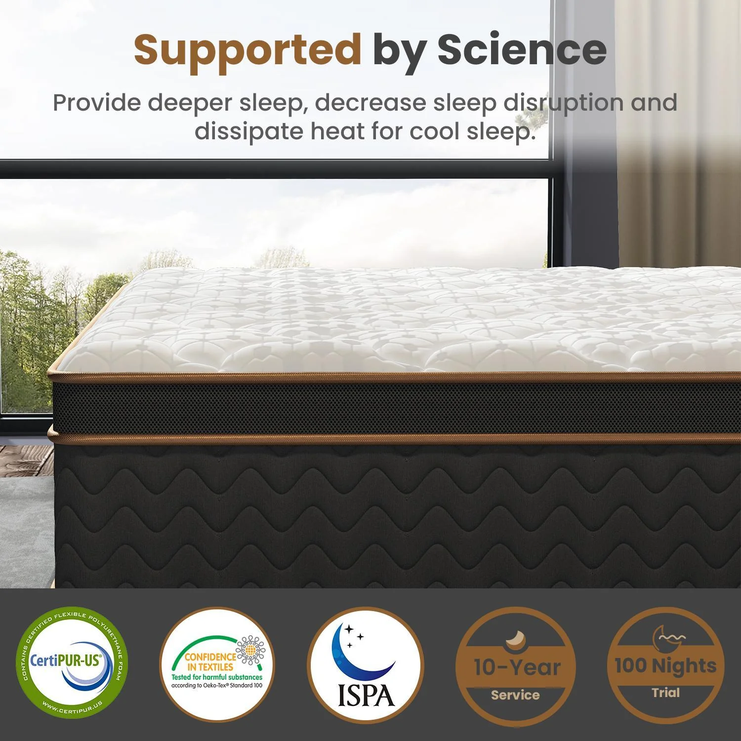 Plush Hybrid Mattresses With Gel Memory Foam, Individual Pocket Spring Motion Isolation Edge Support - Image 2