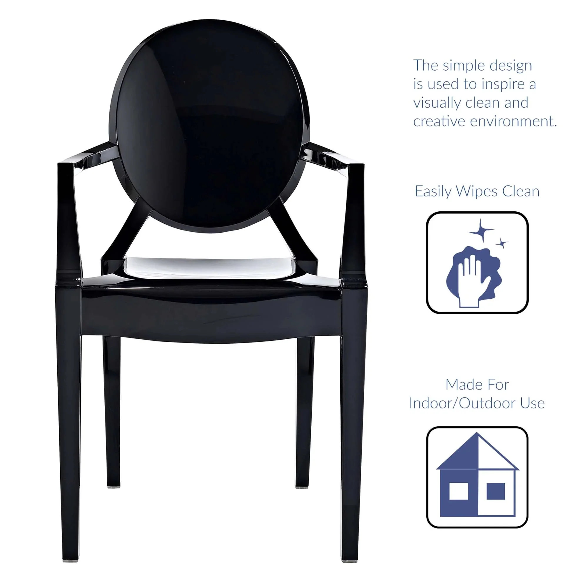 Polycarbonate Dining Armchair Set of 2 - Image 6