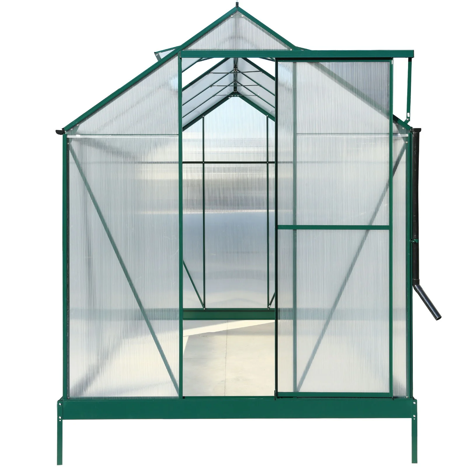 Polycarbonate house, Heavy Duty Outdoor Aluminum Walk-In House Kit With Rain Gutter, Vent And Door For Backyard Garden - Image 32