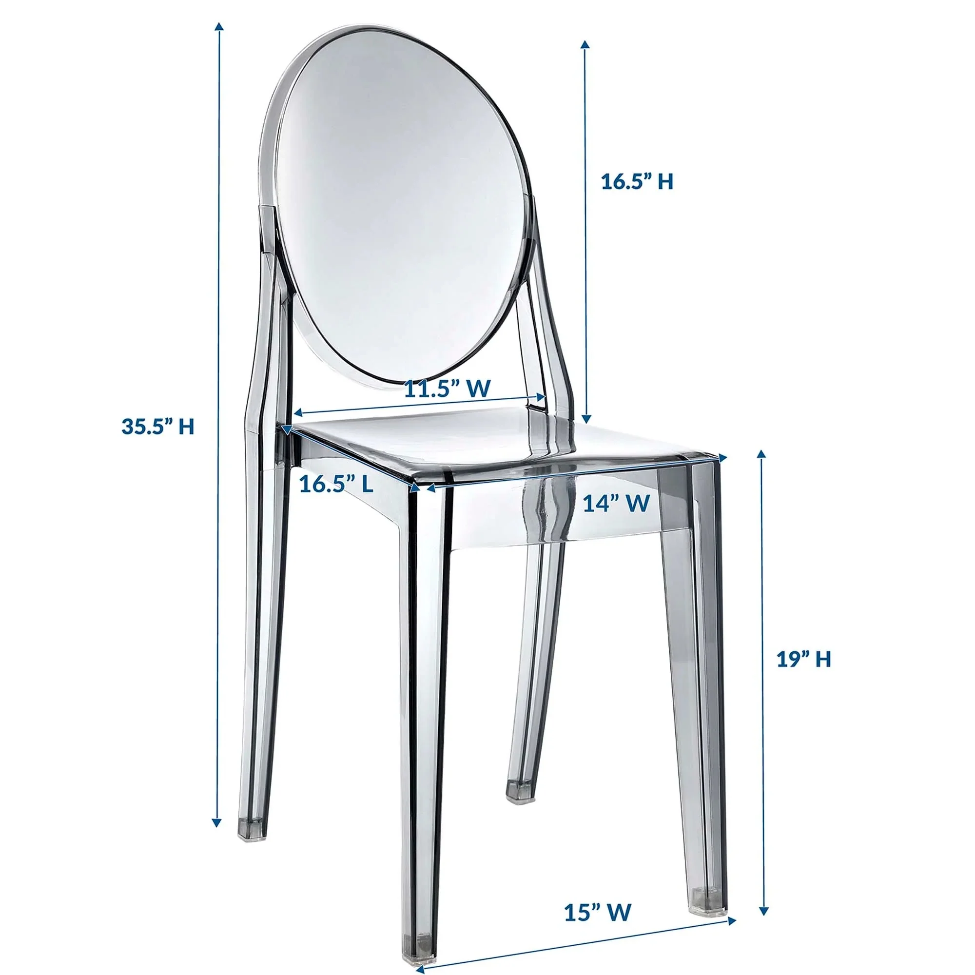 Polycarbonate Stackable Dining Side Chair - Image 14