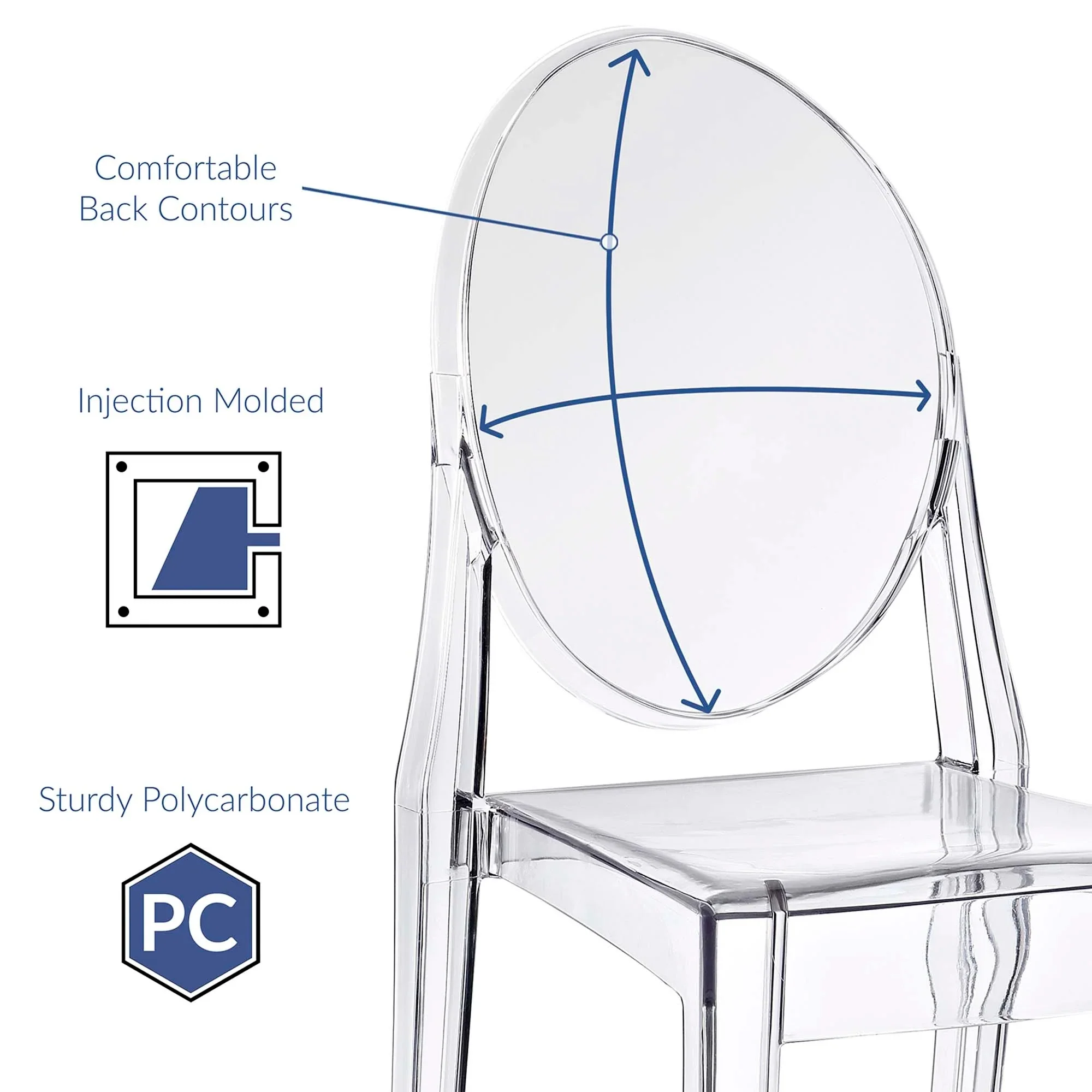 Polycarbonate Stackable Dining Side Chair - Image 25