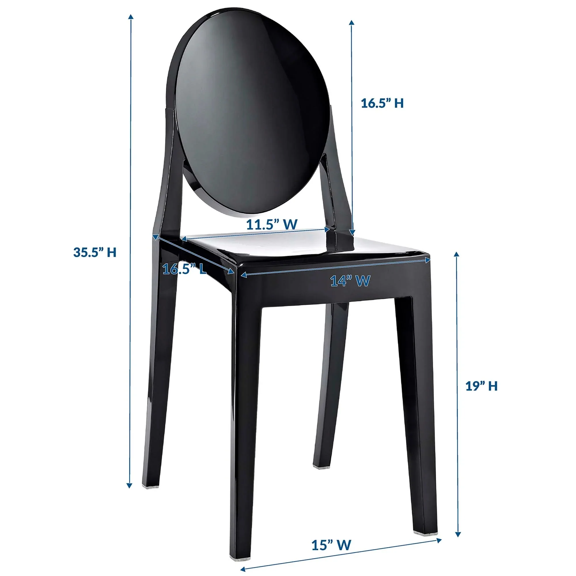 Polycarbonate Stackable Dining Side Chair - Image 7