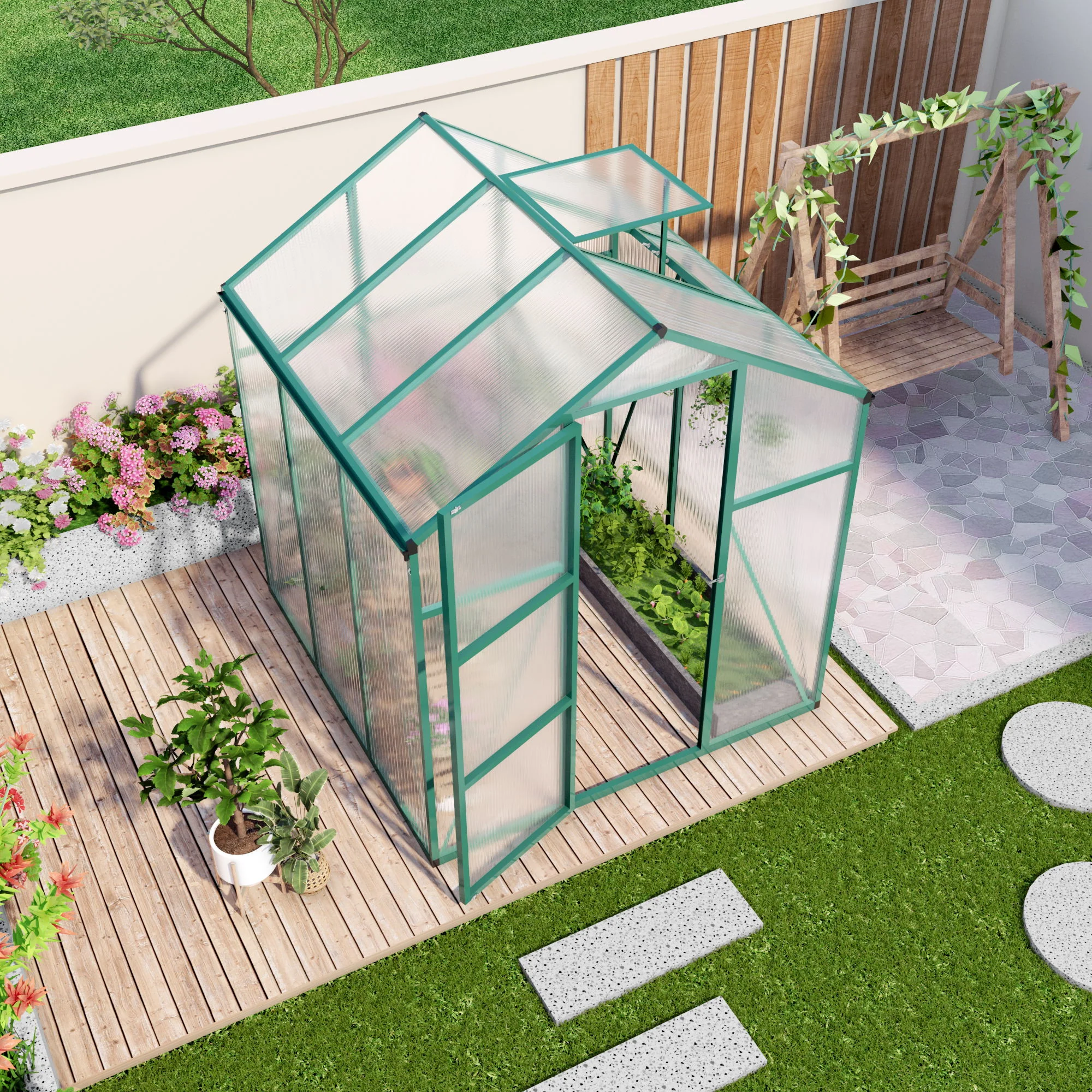 Polycarbonate Walk-In house, Raised Base For Outdoor In All Season - Image 8