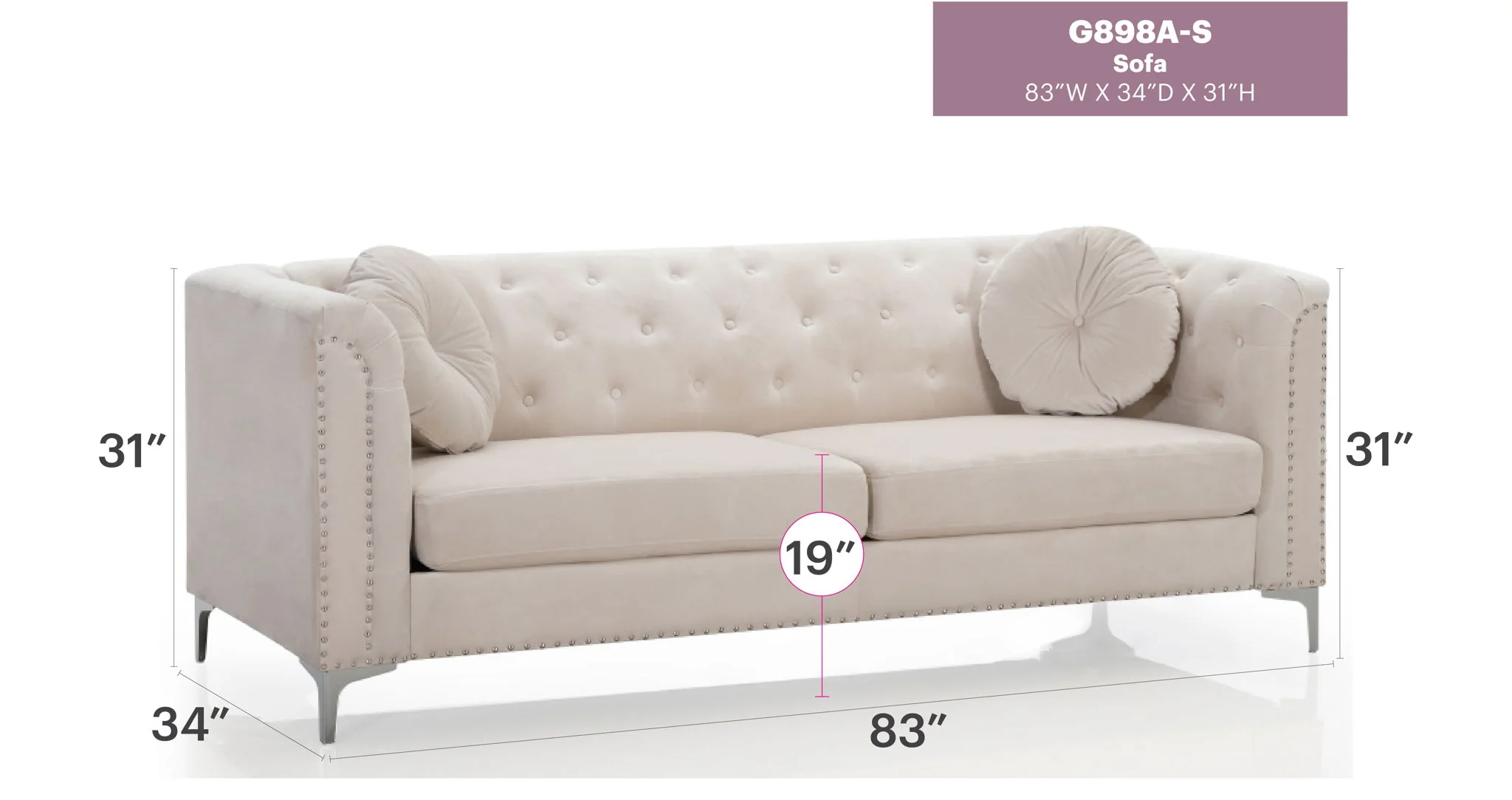 Pompano - Elegant Contemporary Sofa - Image 4