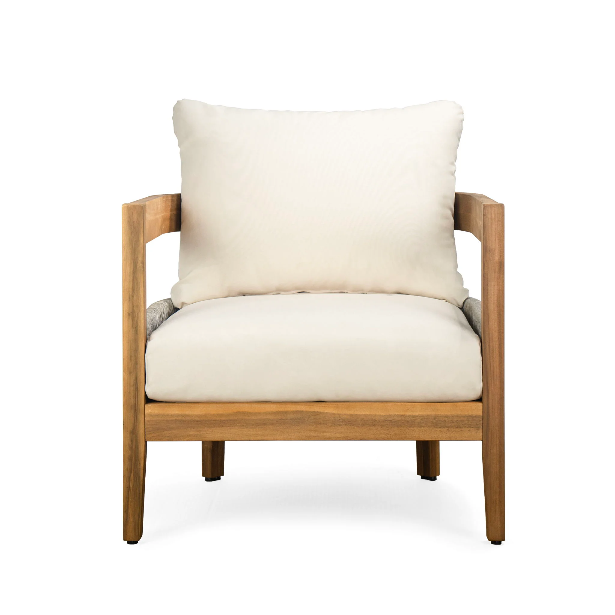 Porto - Outdoor Club Chair - Teak / Beige - Image 2