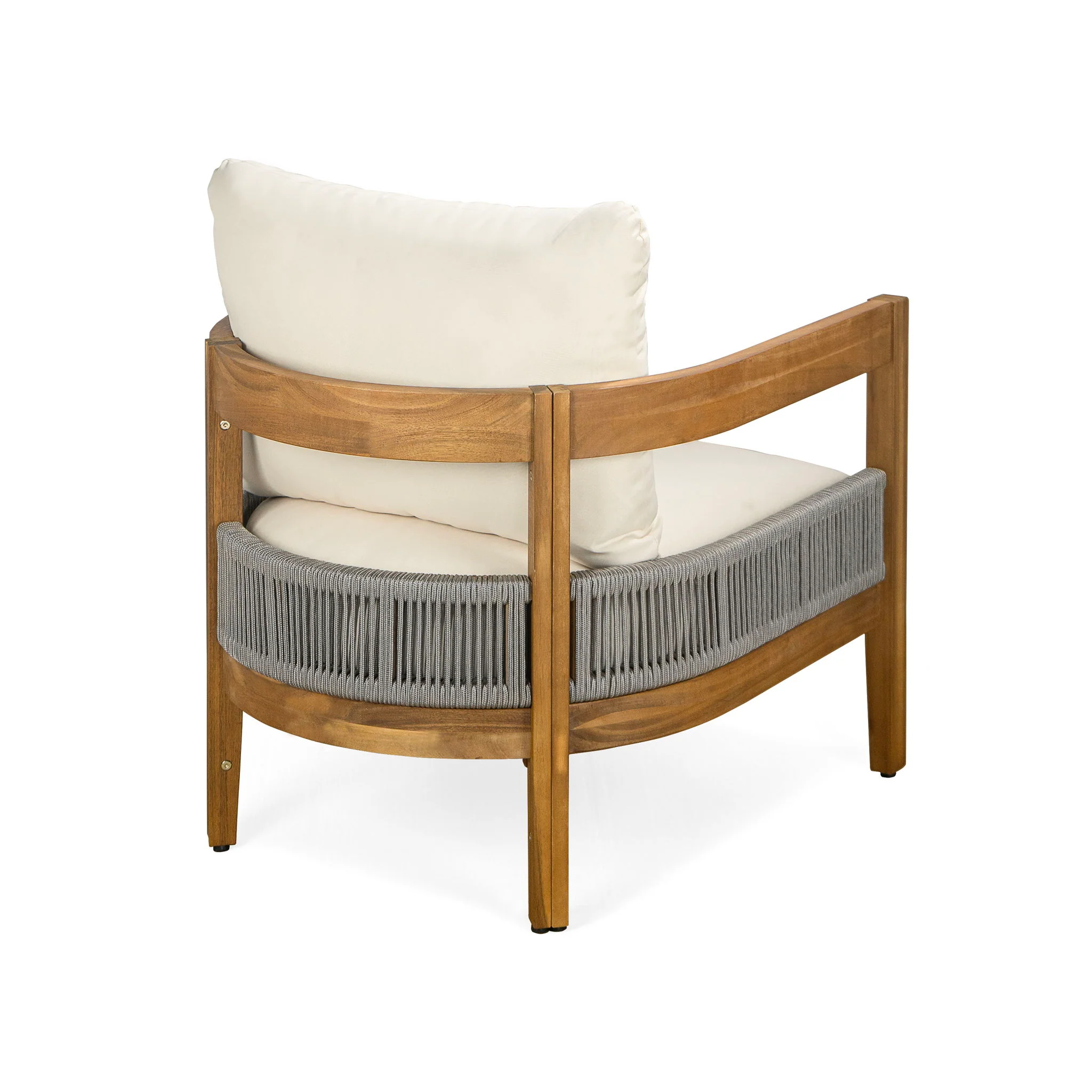 Porto - Outdoor Club Chair - Teak / Beige - Image 4
