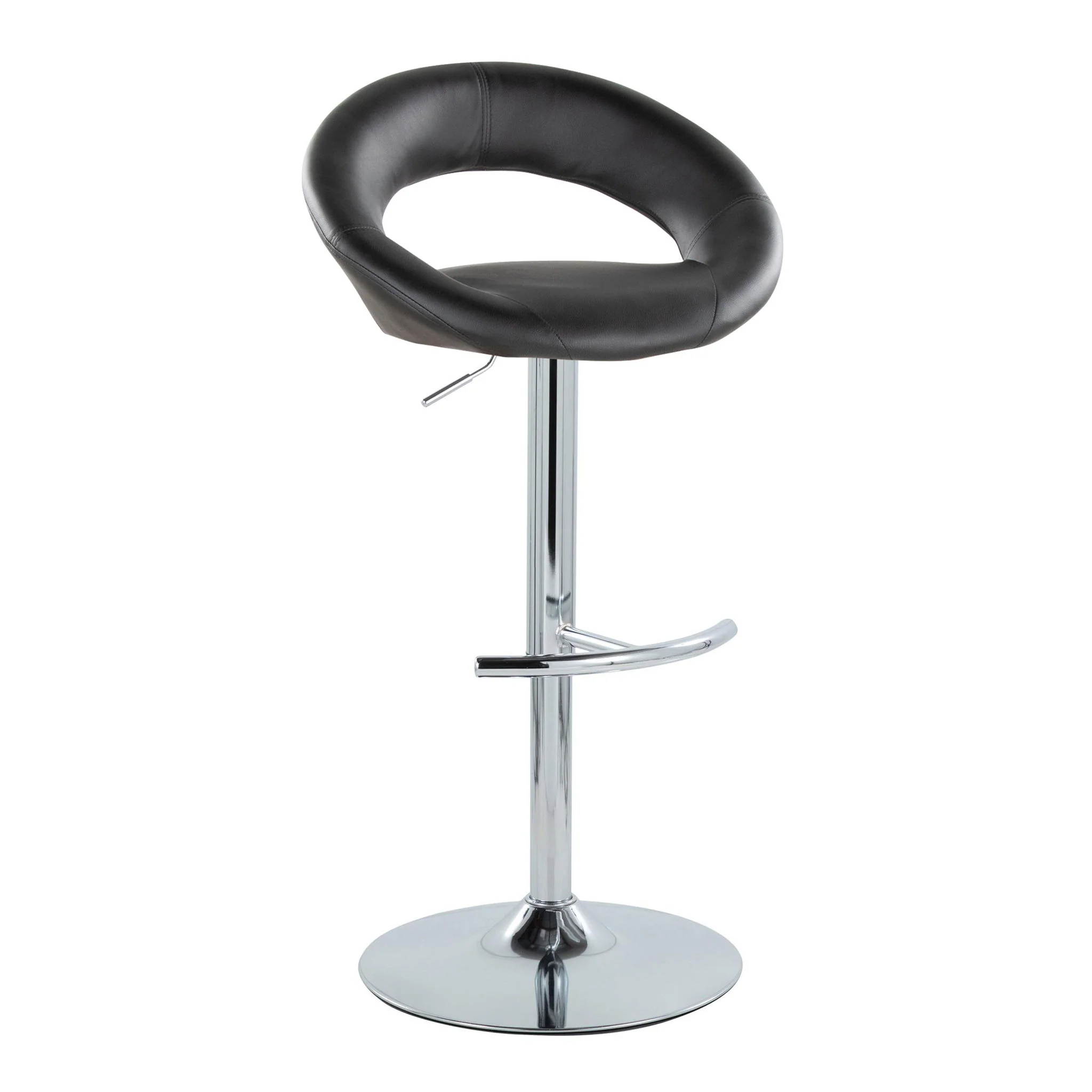 Posh - Contemporary Adjustable Barstool With Swivel With Rounded T Footrest (Set of 2) - Image 9