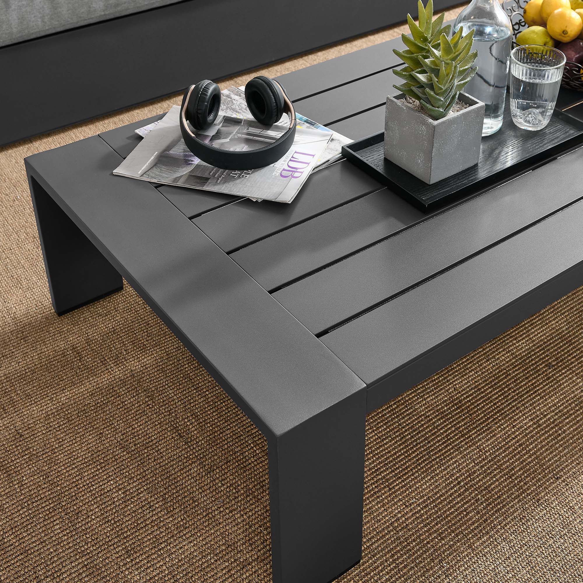 Powder-Coated Aluminum Outdoor Patio Coffee Table - Modern Weather-Resistant Design - Image 10