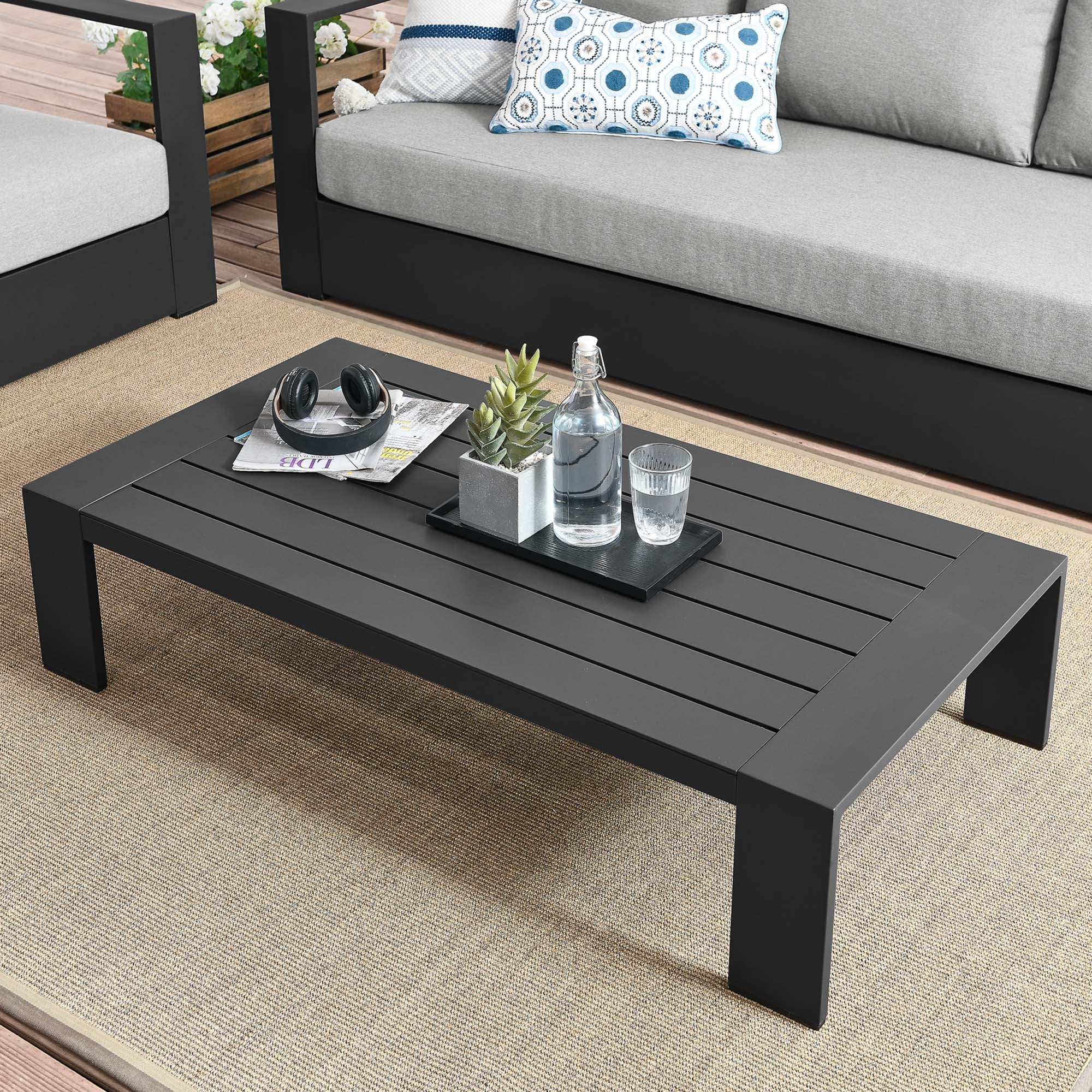 Powder-Coated Aluminum Outdoor Patio Coffee Table - Modern Weather-Resistant Design - Image 14