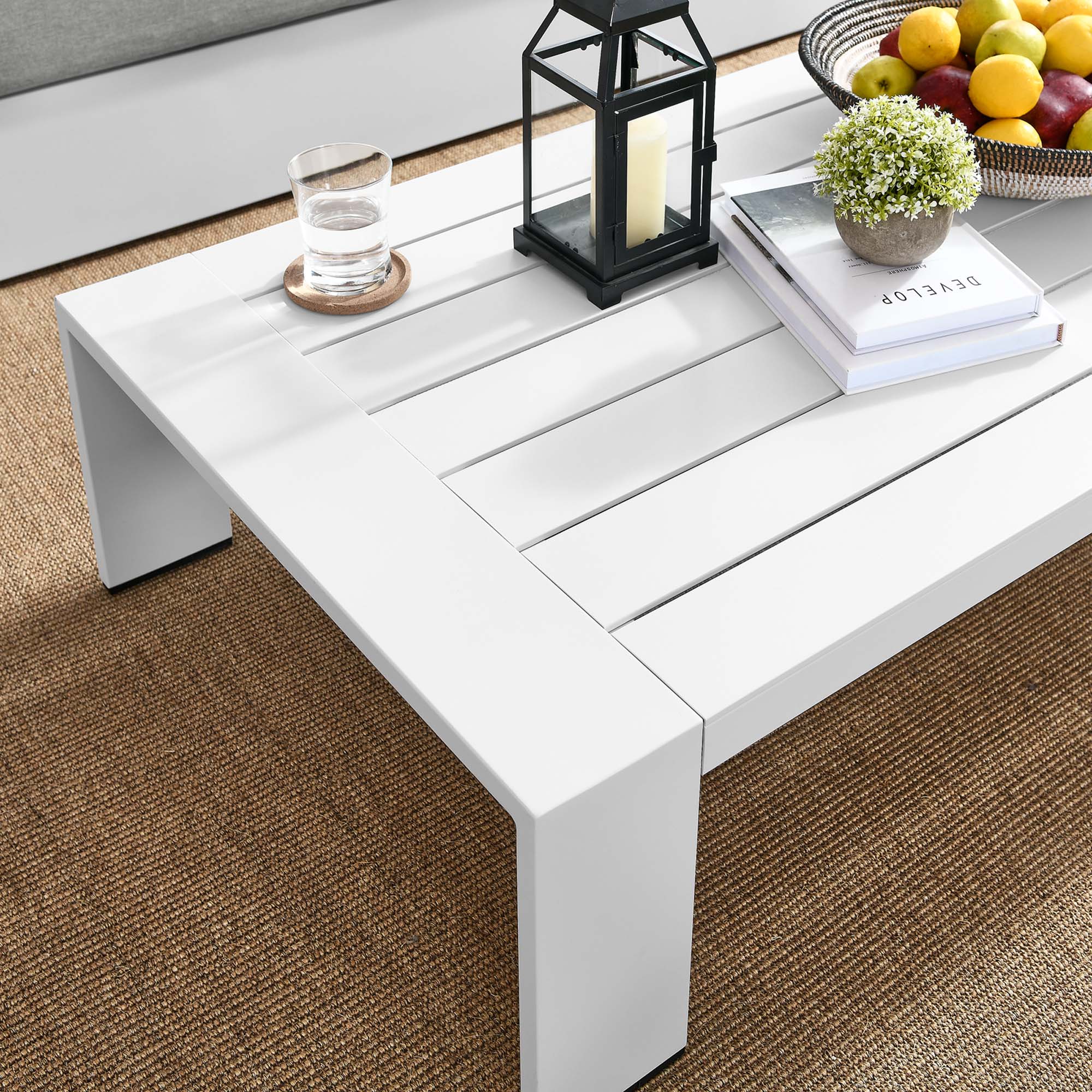 Powder-Coated Aluminum Outdoor Patio Coffee Table - Modern Weather-Resistant Design - Image 4
