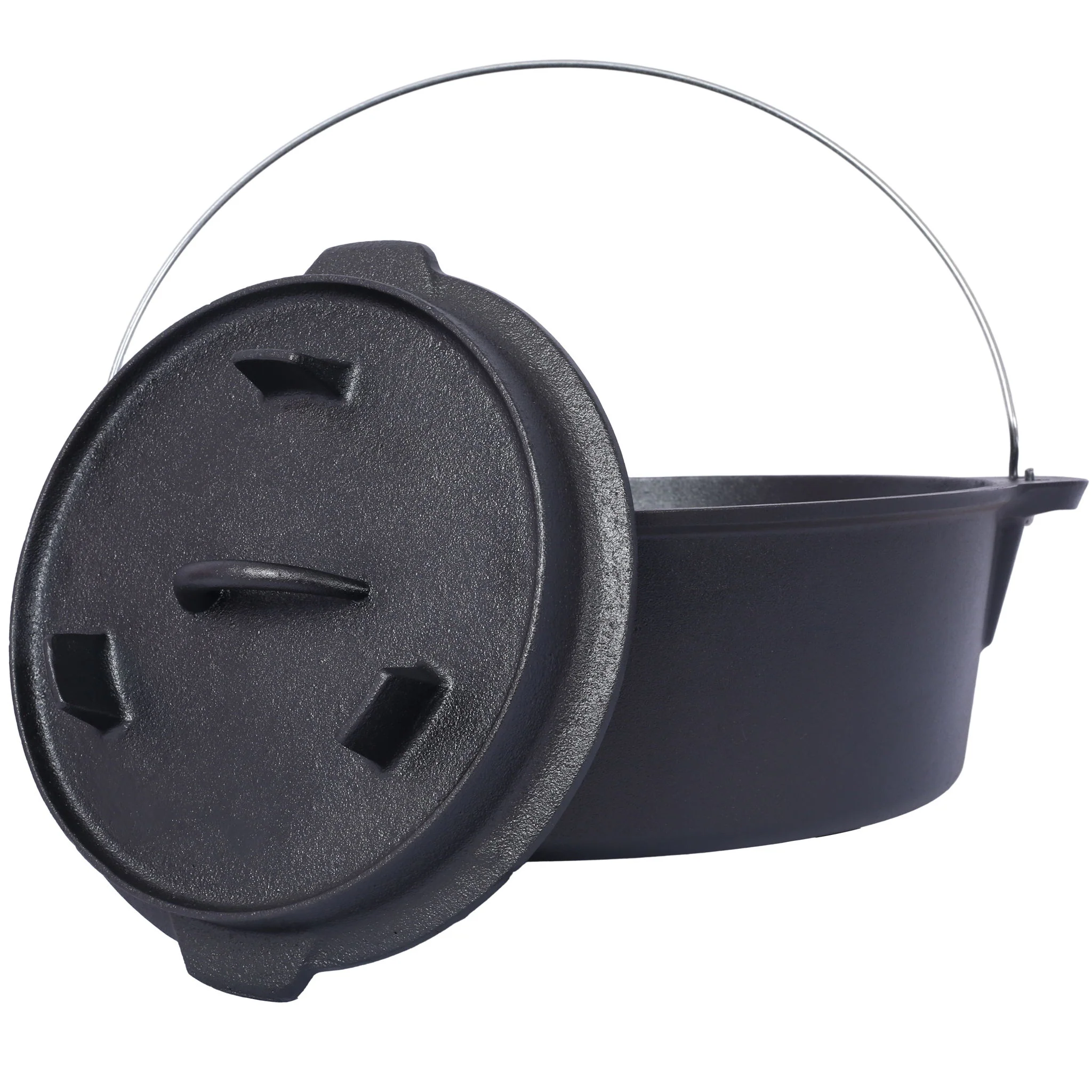 Pre-Seasoned Cast Dutch Oven With Skillet Lid And Pot Rack - Image 11