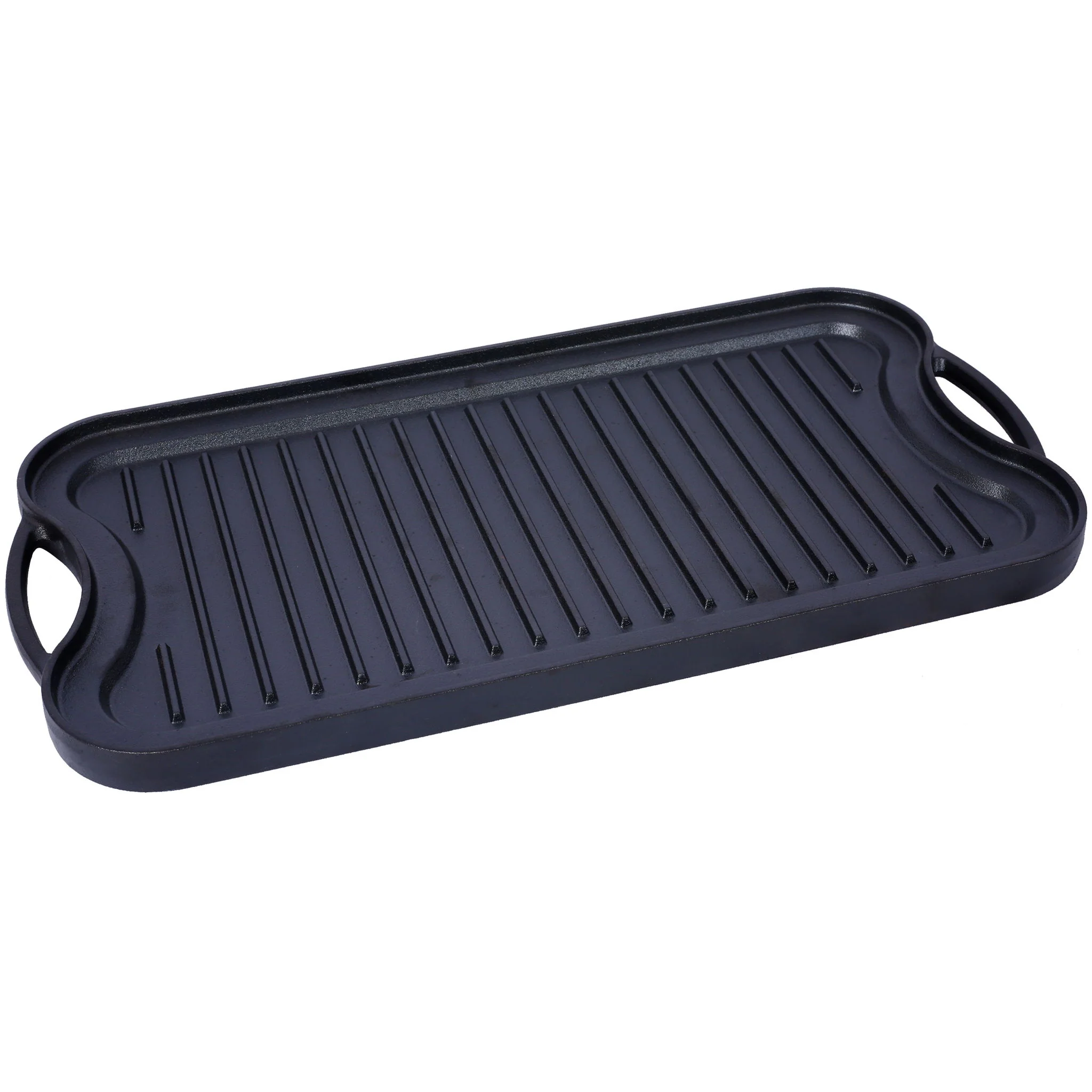 Pre Seasoned Cast Iron Reversible Rectangular Grill / Griddle - Black - Image 7