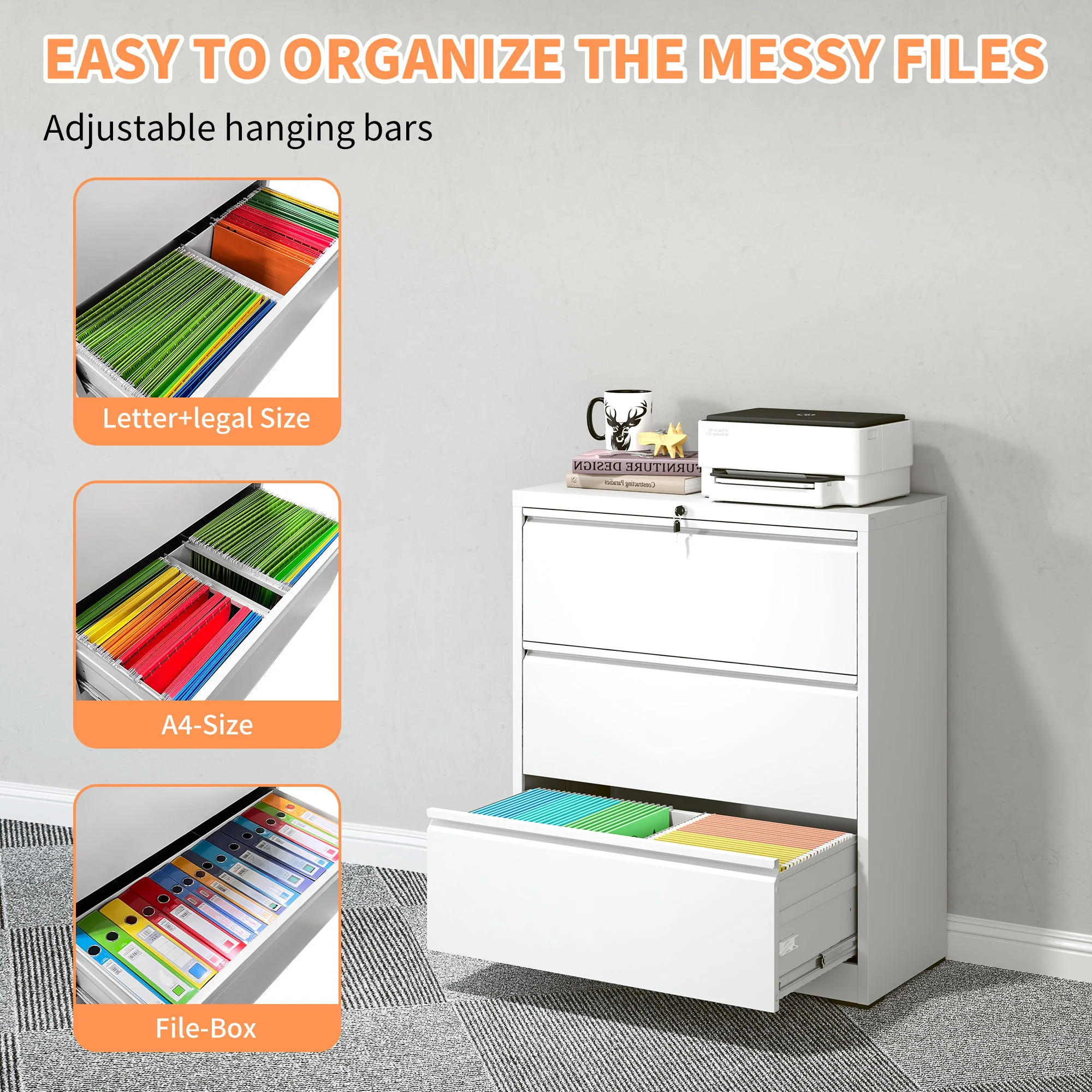 Premium Drawer Metal Lateral File Cabinet With Lock - Image 71