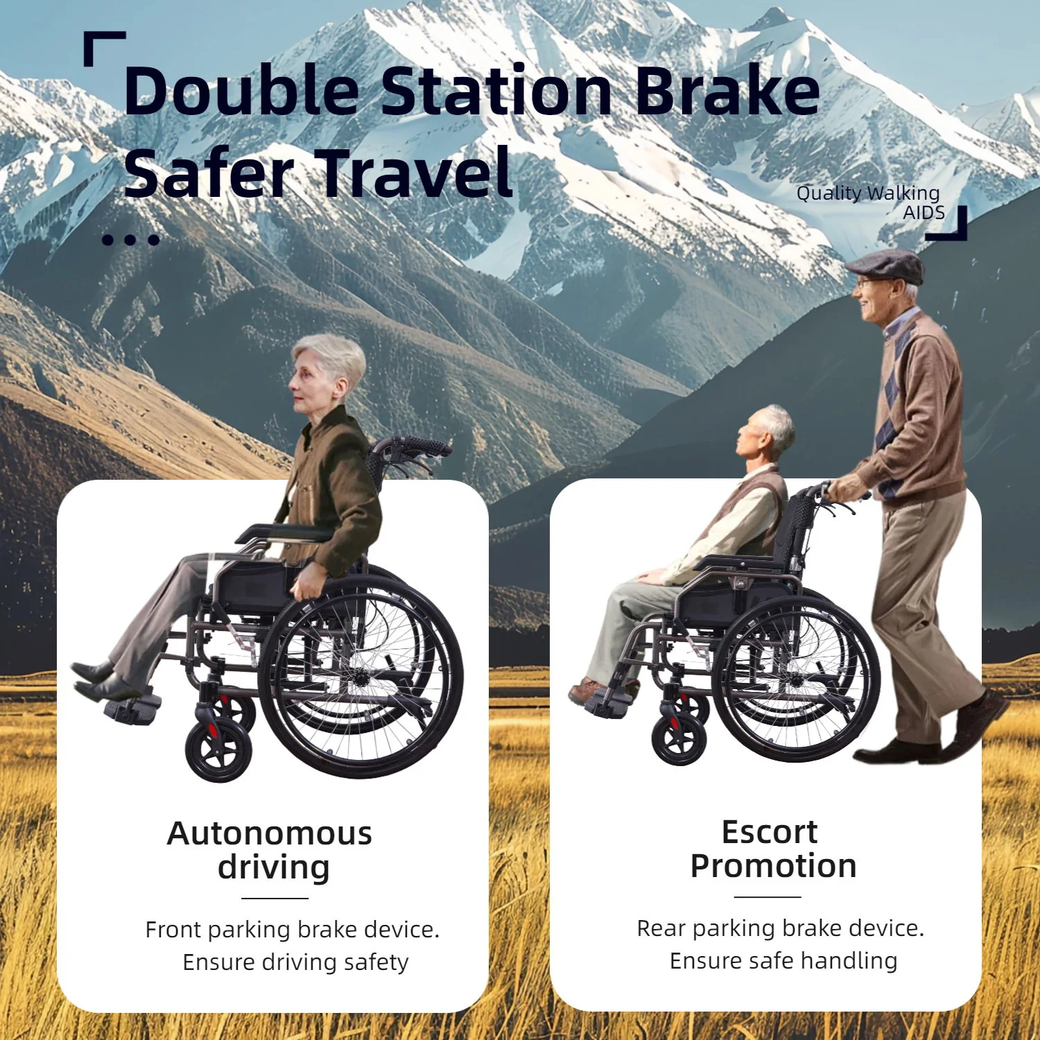 Premium Foldable Transport Wheelchair For Adults - Image 17