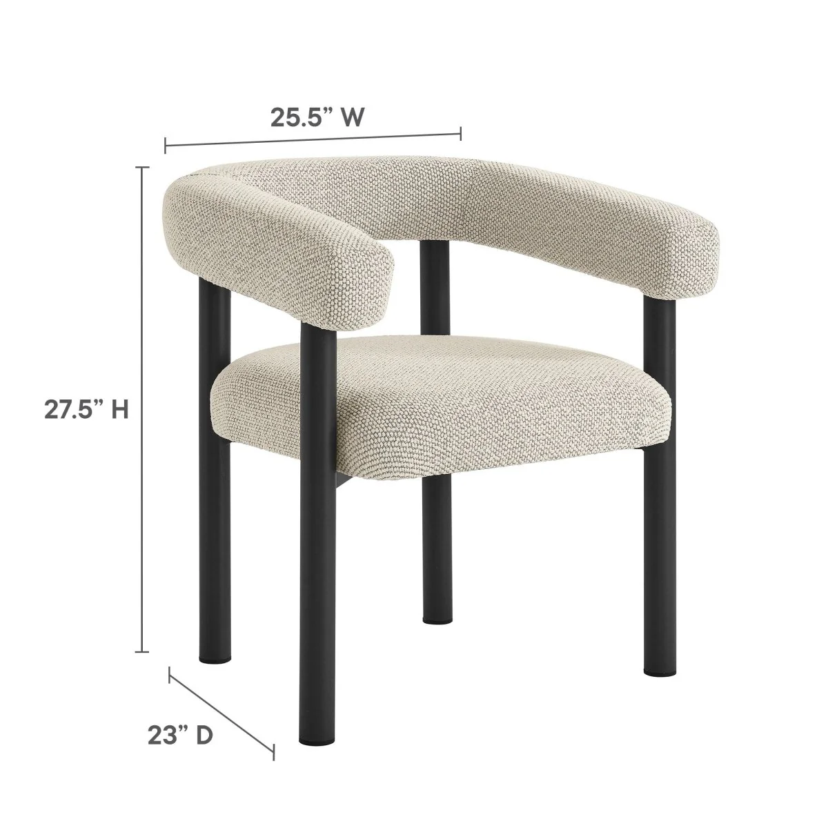 Premium Modern Round Aluminum Outdoor Dining Set with Curved Chairs and Table - Image 3