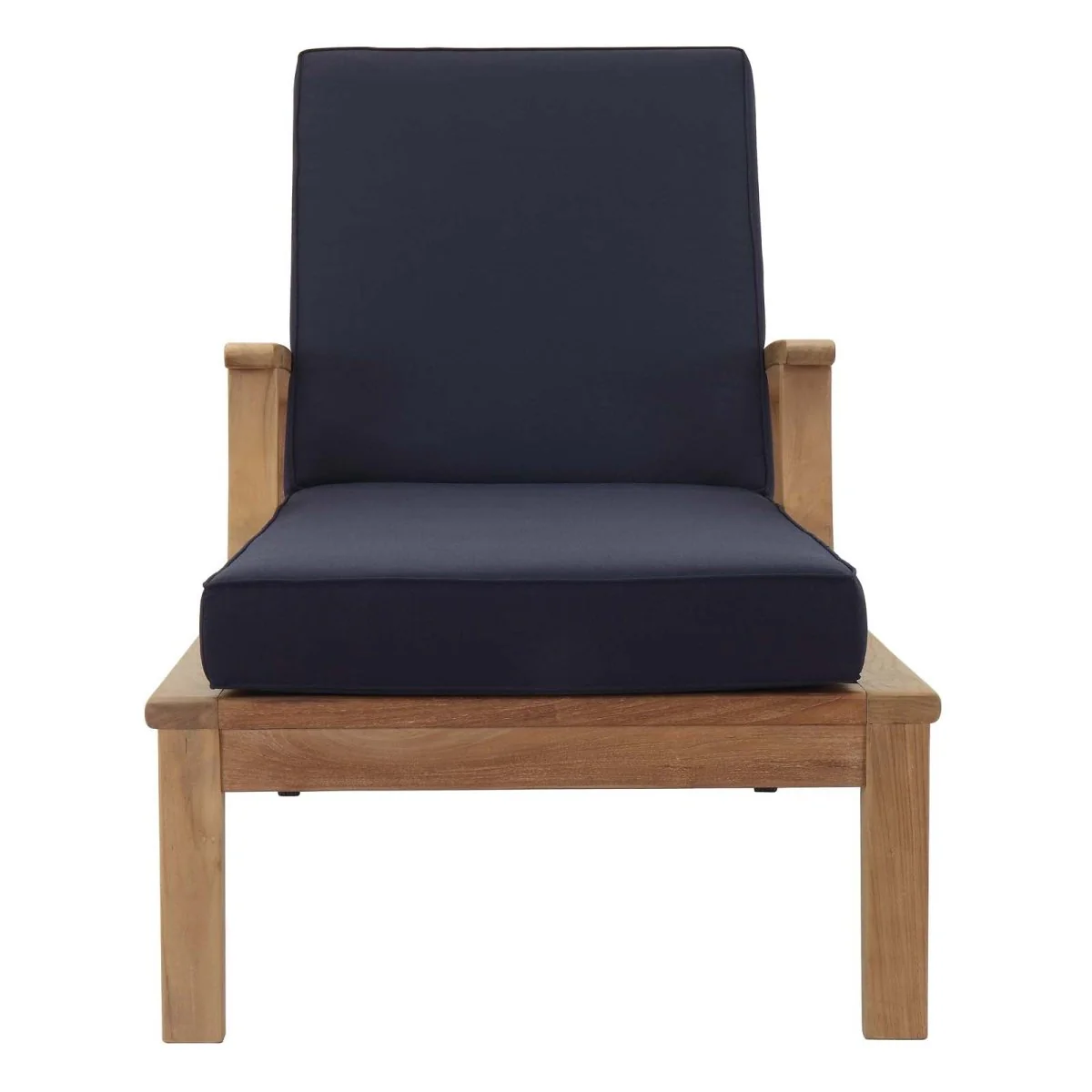 Premium Teak Wood Outdoor Chaise Lounge Adjustable Back Solid Teak Patio Lounger - Image 7