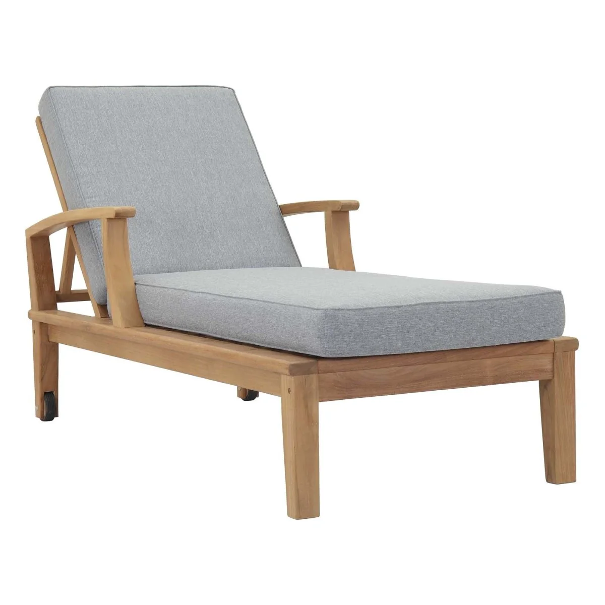 Premium Teak Wood Outdoor Chaise Lounge Adjustable Back Solid Teak Patio Lounger - Image 9