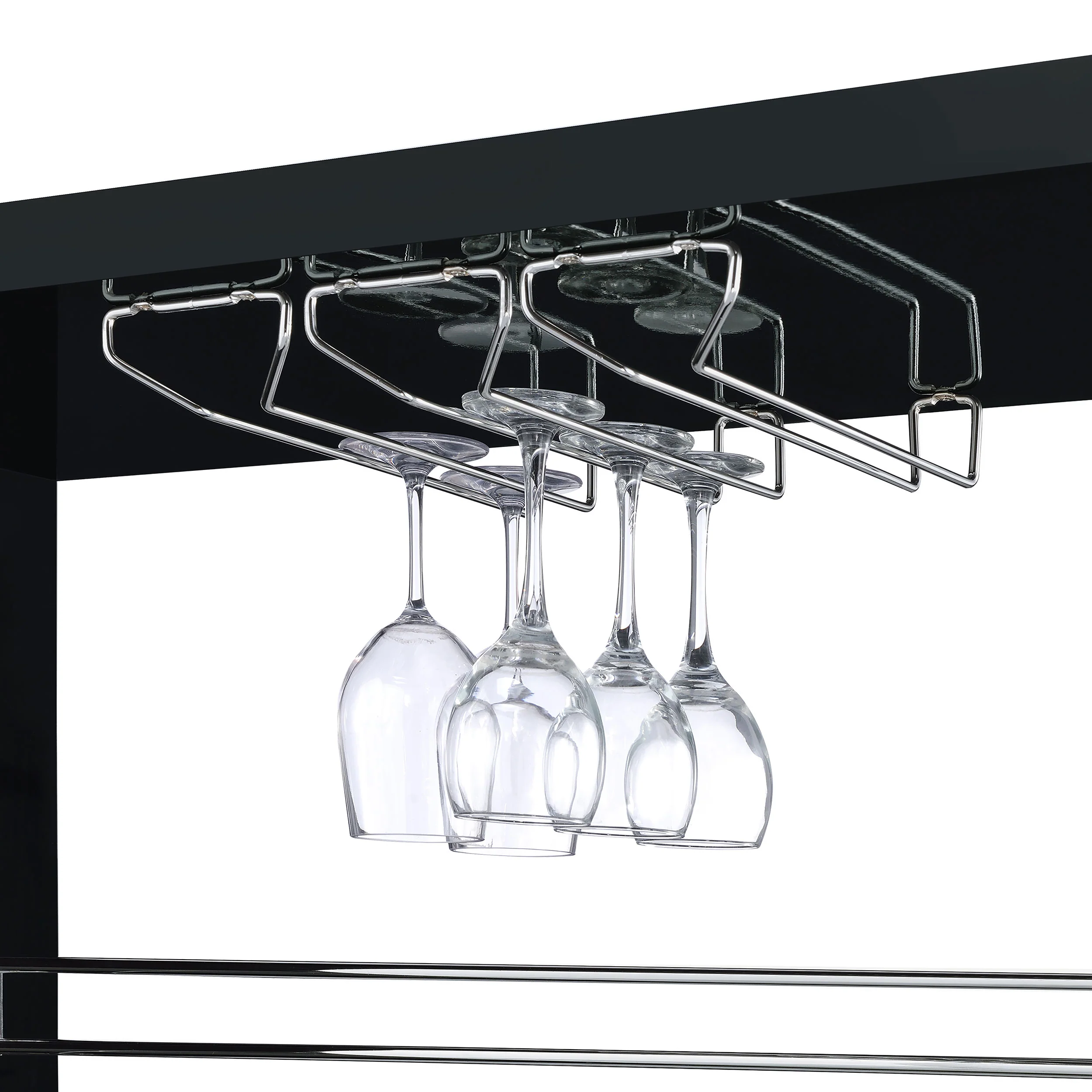 Prescott Rectangular Wine Bar Table Black High Gloss - Image 7