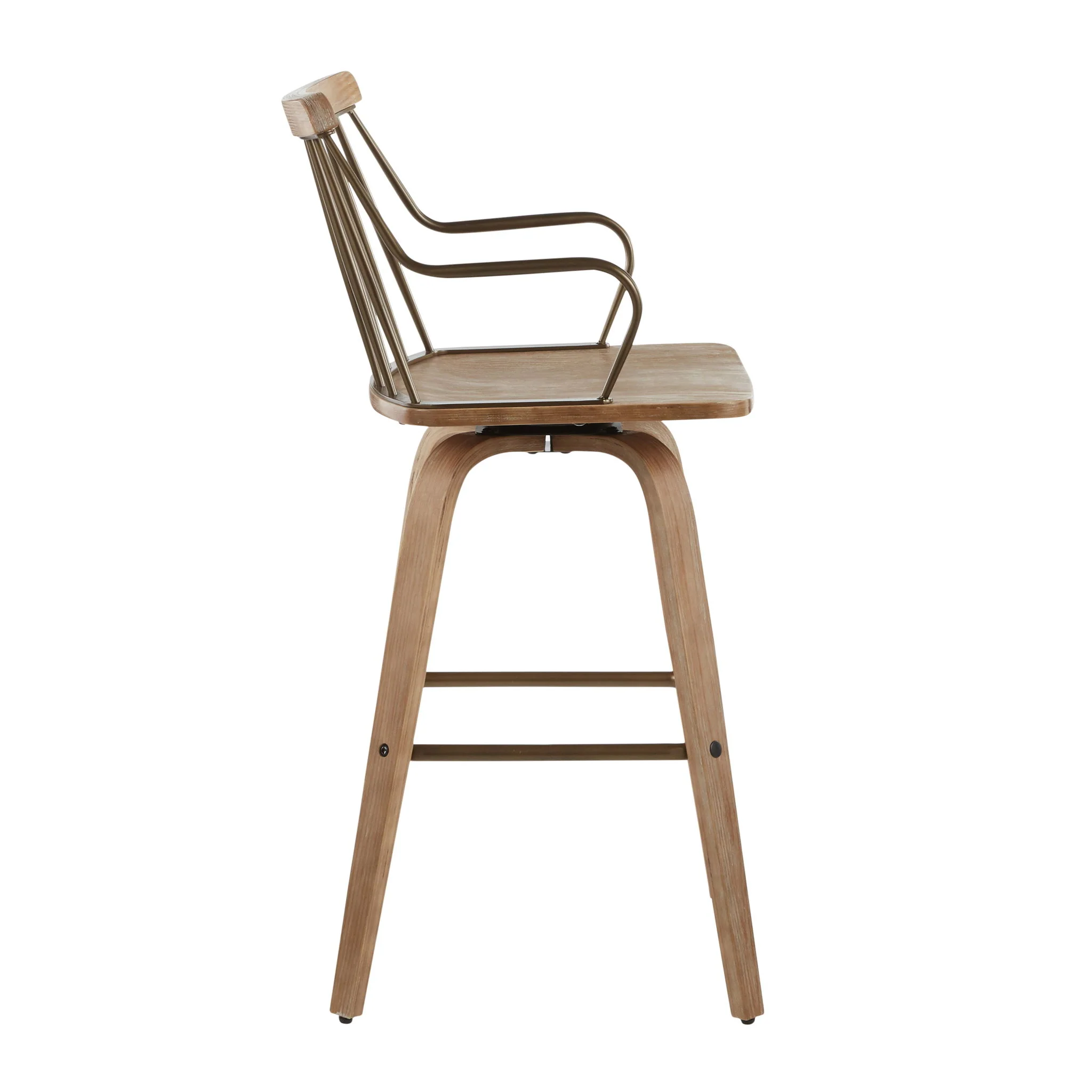 Preston - Farmhouse Counter Stool - White Washed / Antique Copper - Image 3