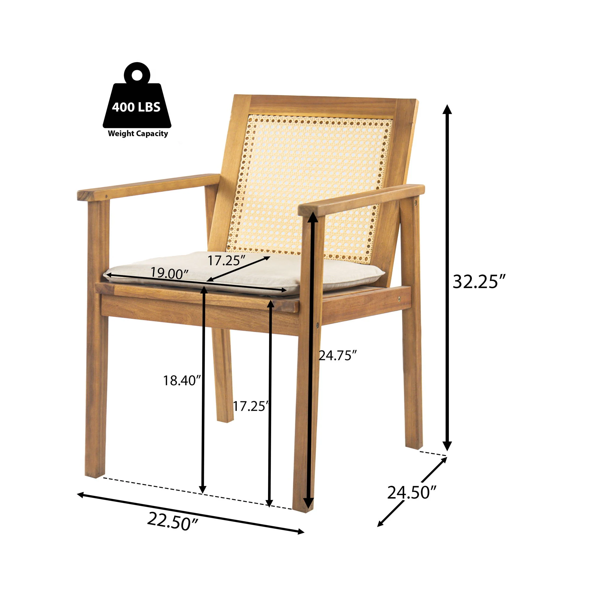 Preston - Outdoor Dining Chair With Cushion (Set of 2) - Teak / Beige - Image 8