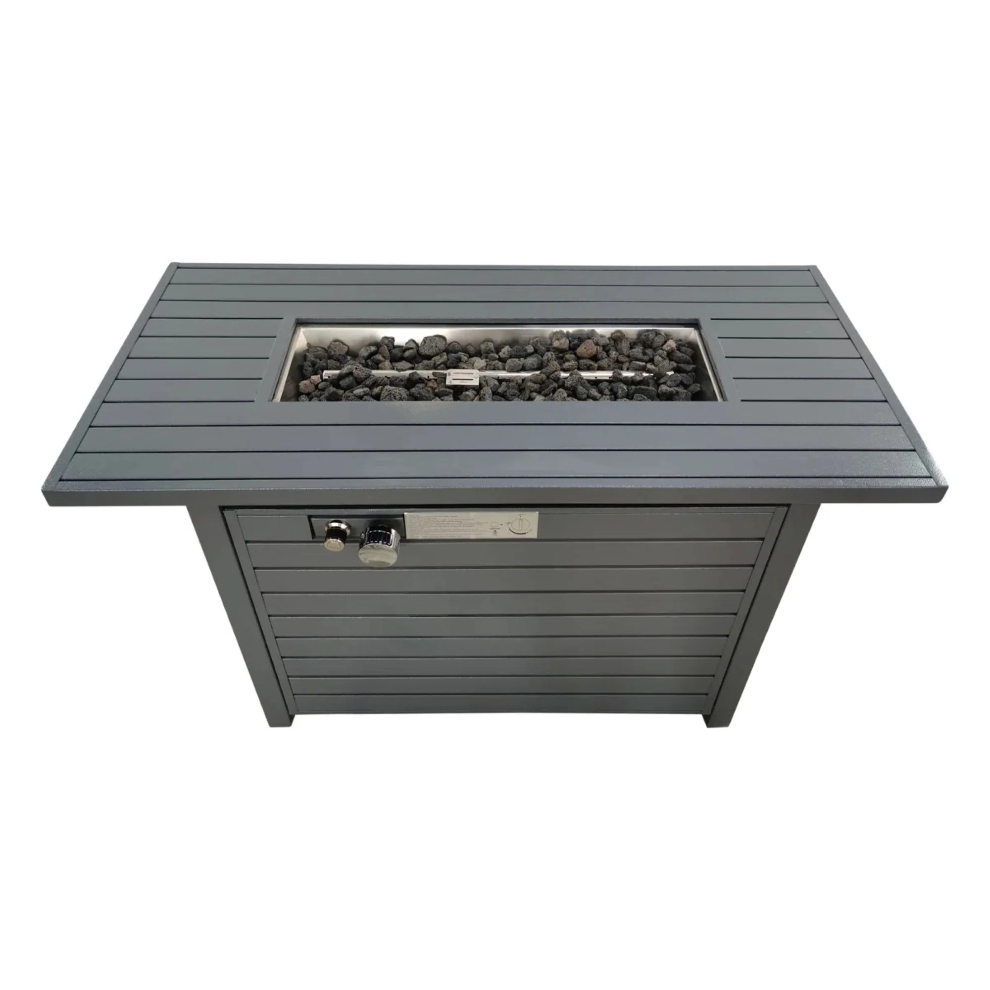 Propane Fire Pit Table Outdoor Heater Steel 50000 BTU 42x25in Dark Gray - Image 3