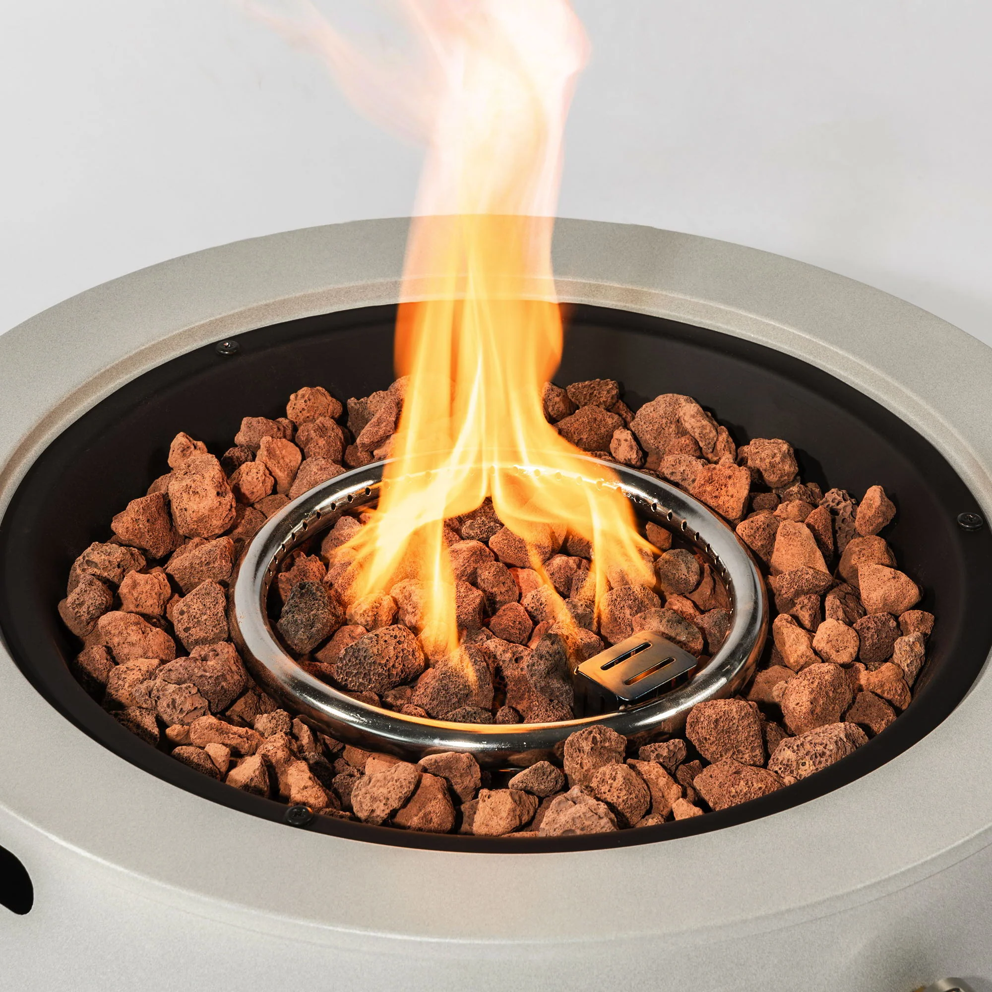 Propane Gas Fire Pit Bowl, 40000 Btu, Round For Outside - Gray - Image 8